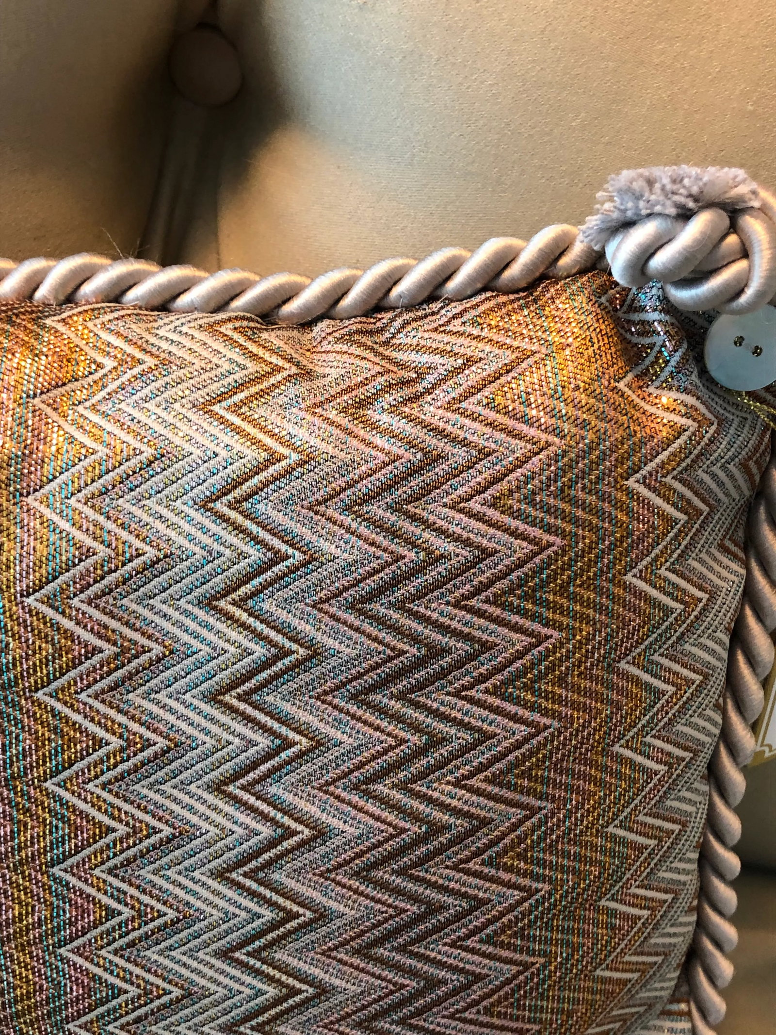Pierre d'Argent Maison Missoni Metallica in Copper Accent Pillow - 3