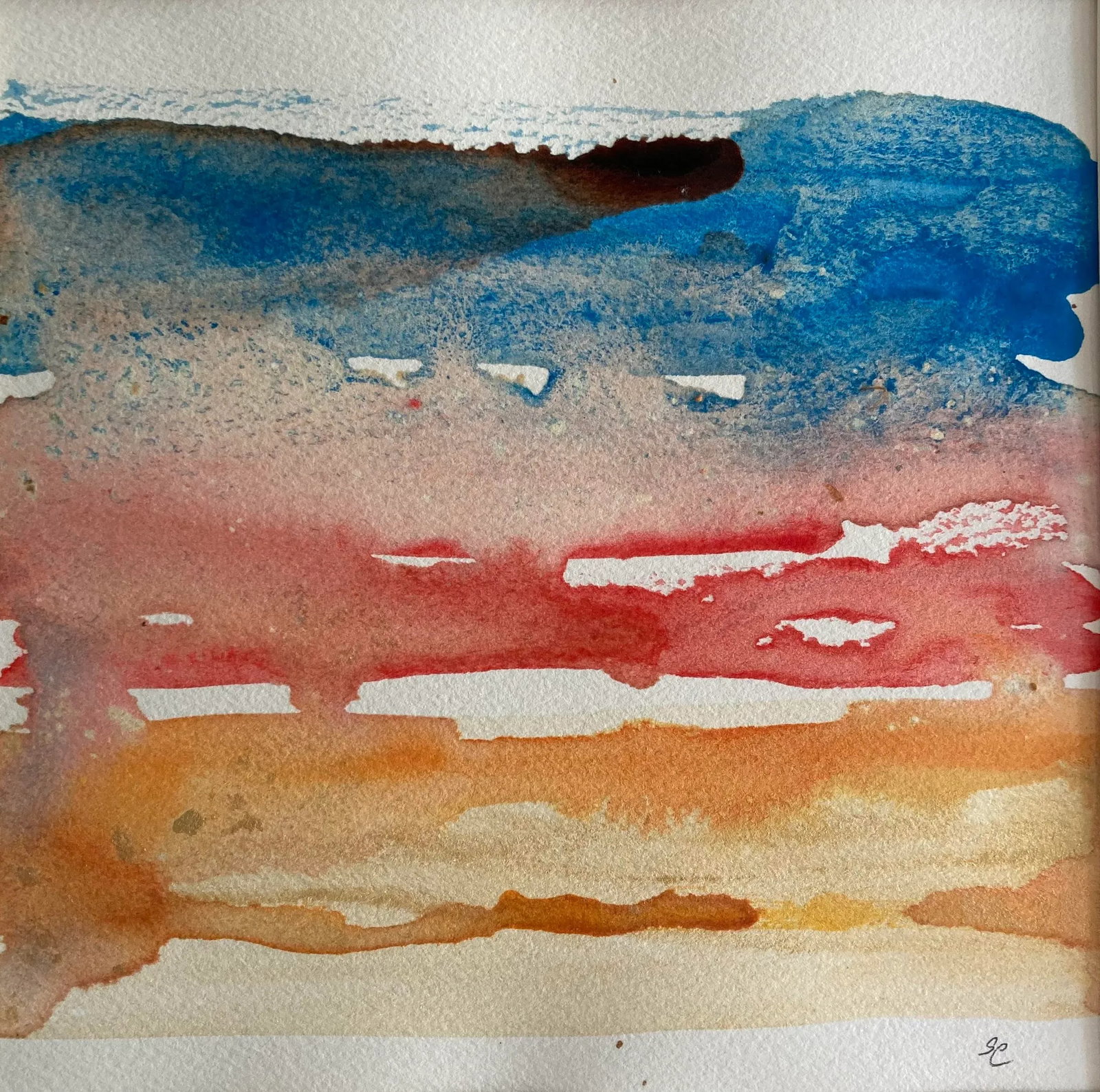 Contemporary Abstract Watercolor Seascape Painting on Paper by Stephanie Cate - 2