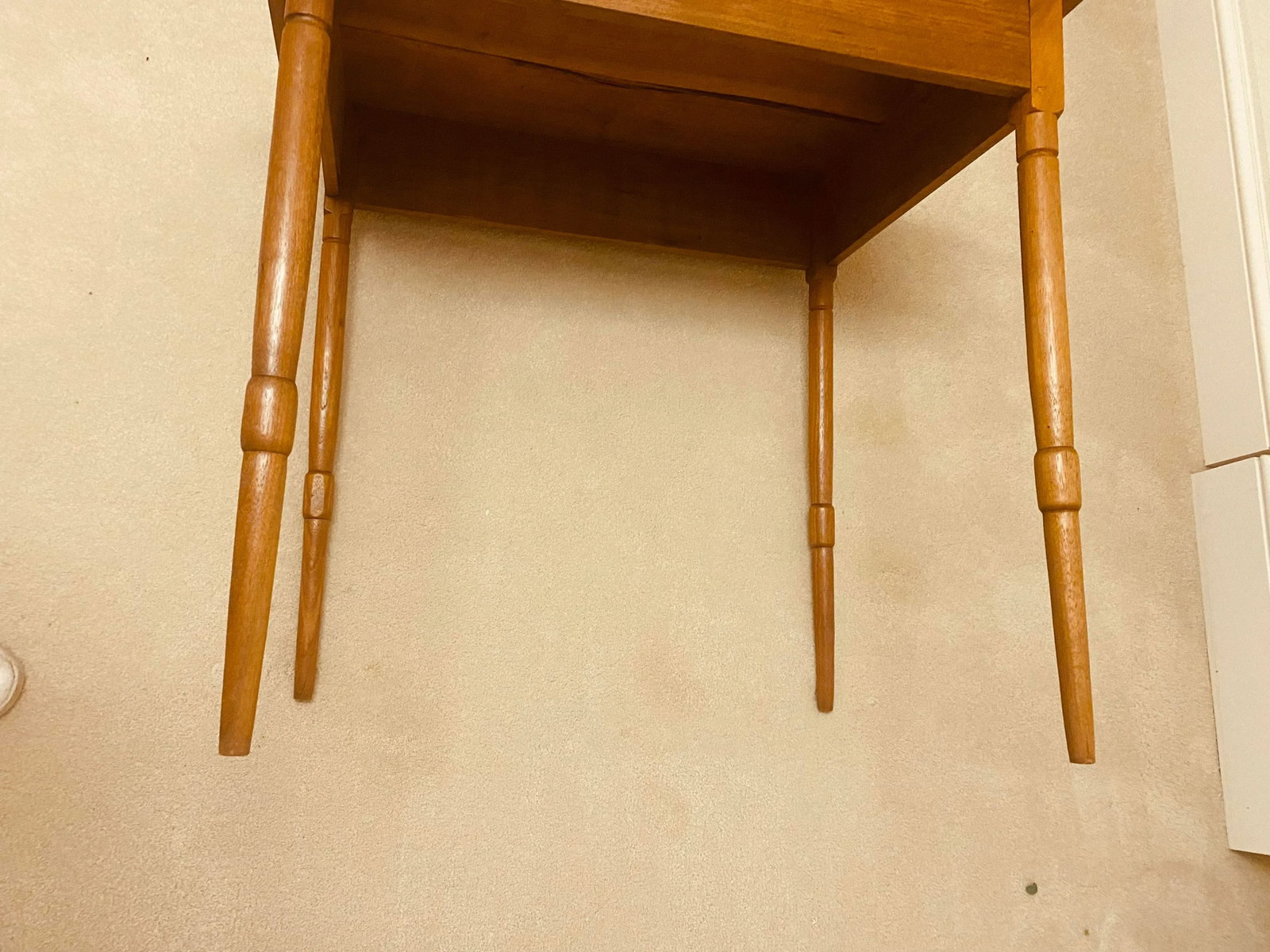 Early 19th Century Old Salem Nc Tavern Table Antique Pine and Maple W Spindle Legs and Breadboards - 11