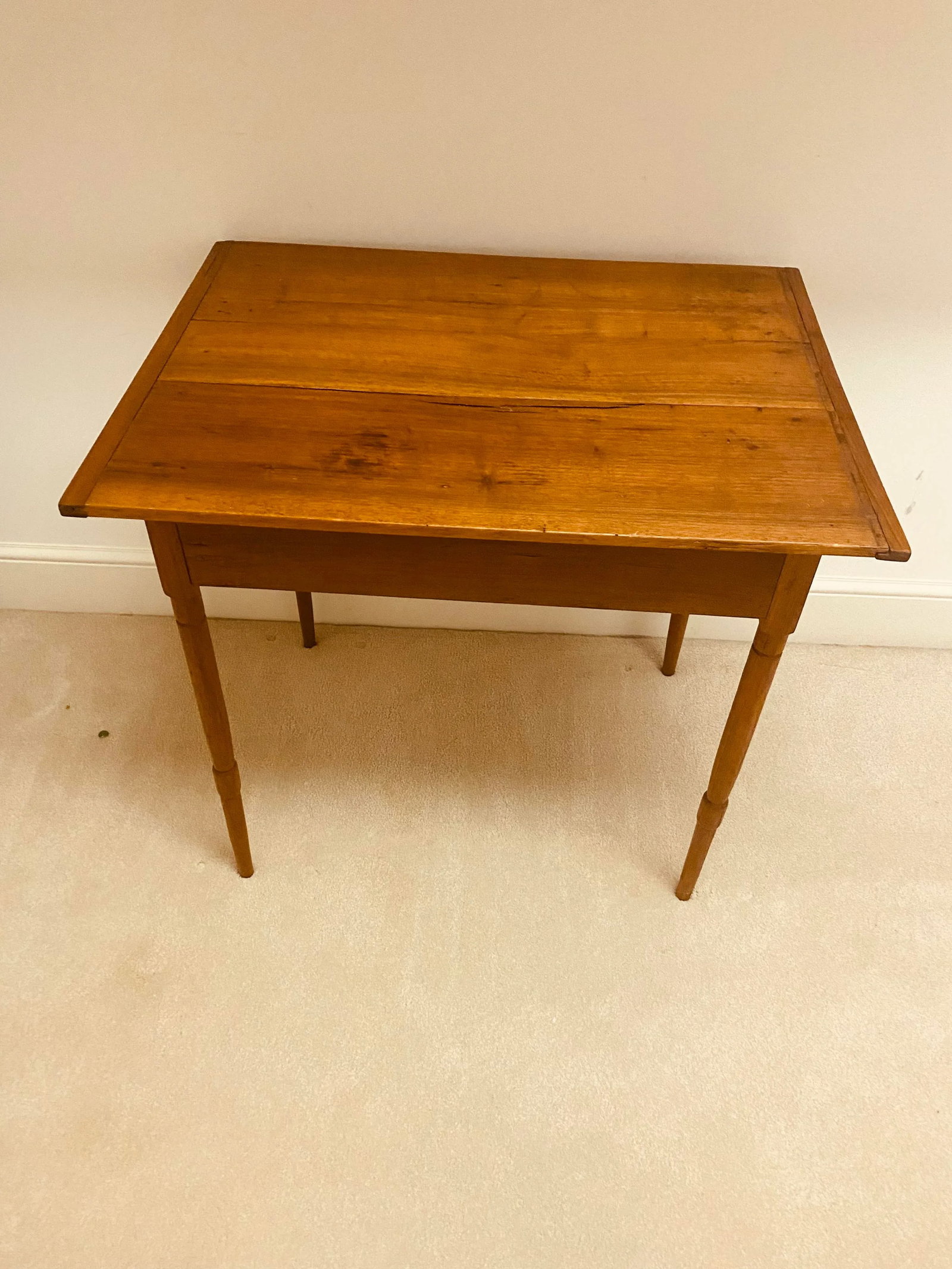 Early 19th Century Old Salem Nc Tavern Table Antique Pine and Maple W Spindle Legs and Breadboards - 2