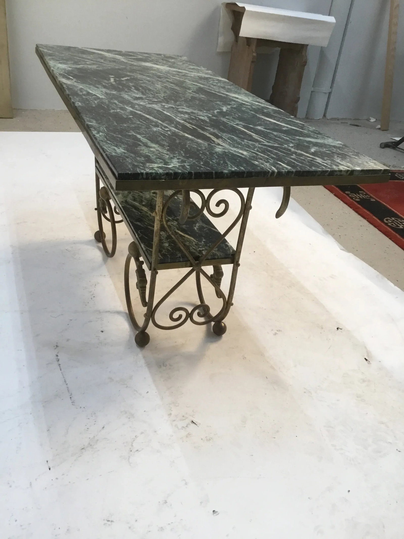 19th Century French Marble and Brass Two-Tier Table - 11