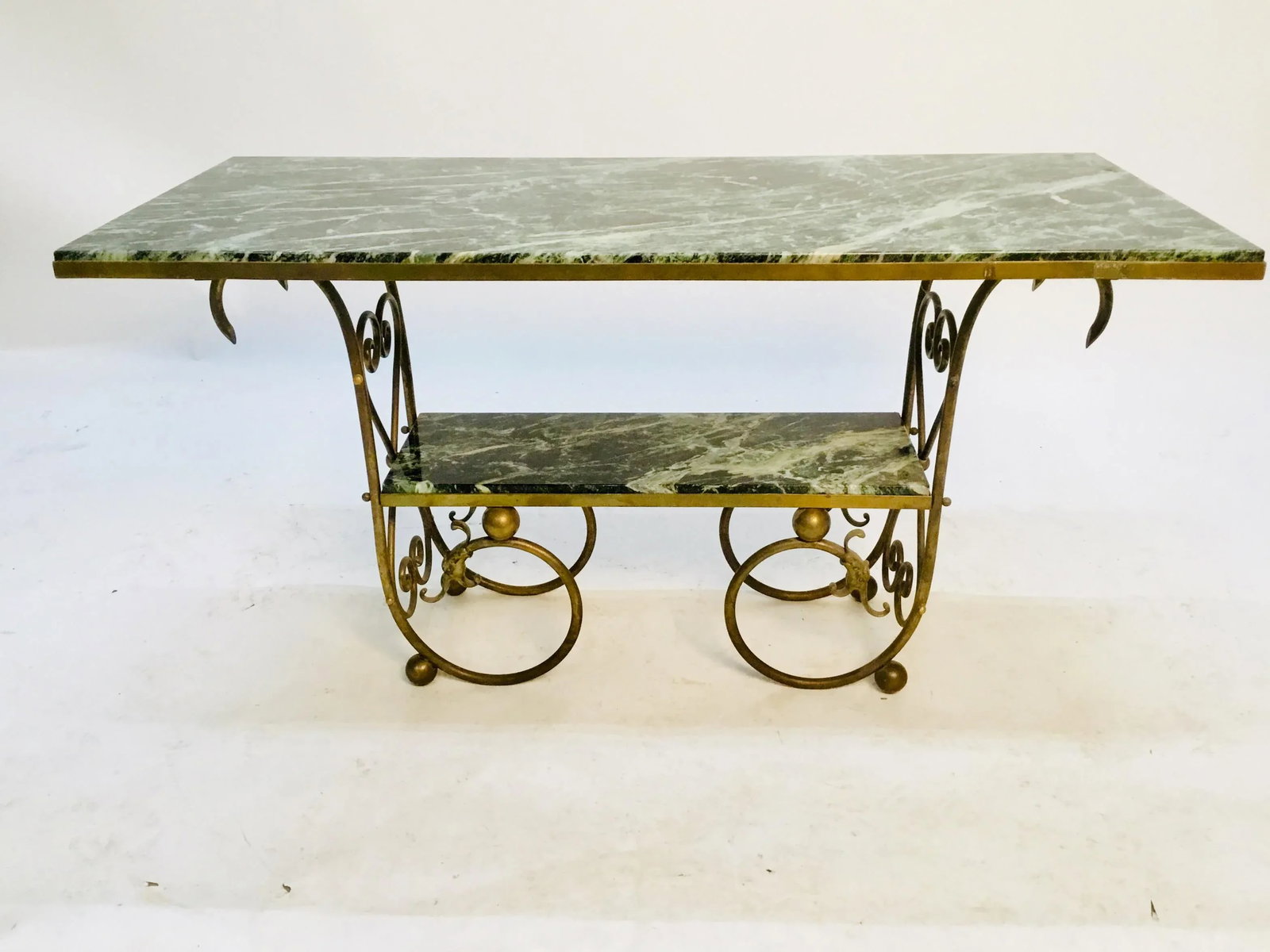 19th Century French Marble and Brass Two-Tier Table - 12