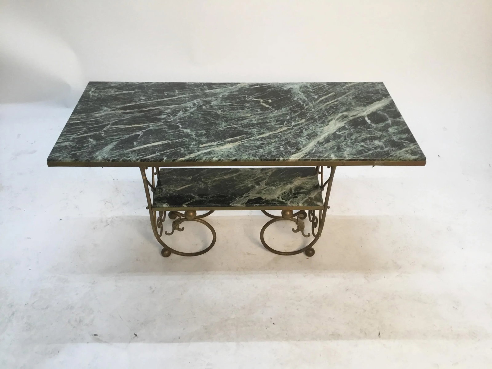19th Century French Marble and Brass Two-Tier Table - 2