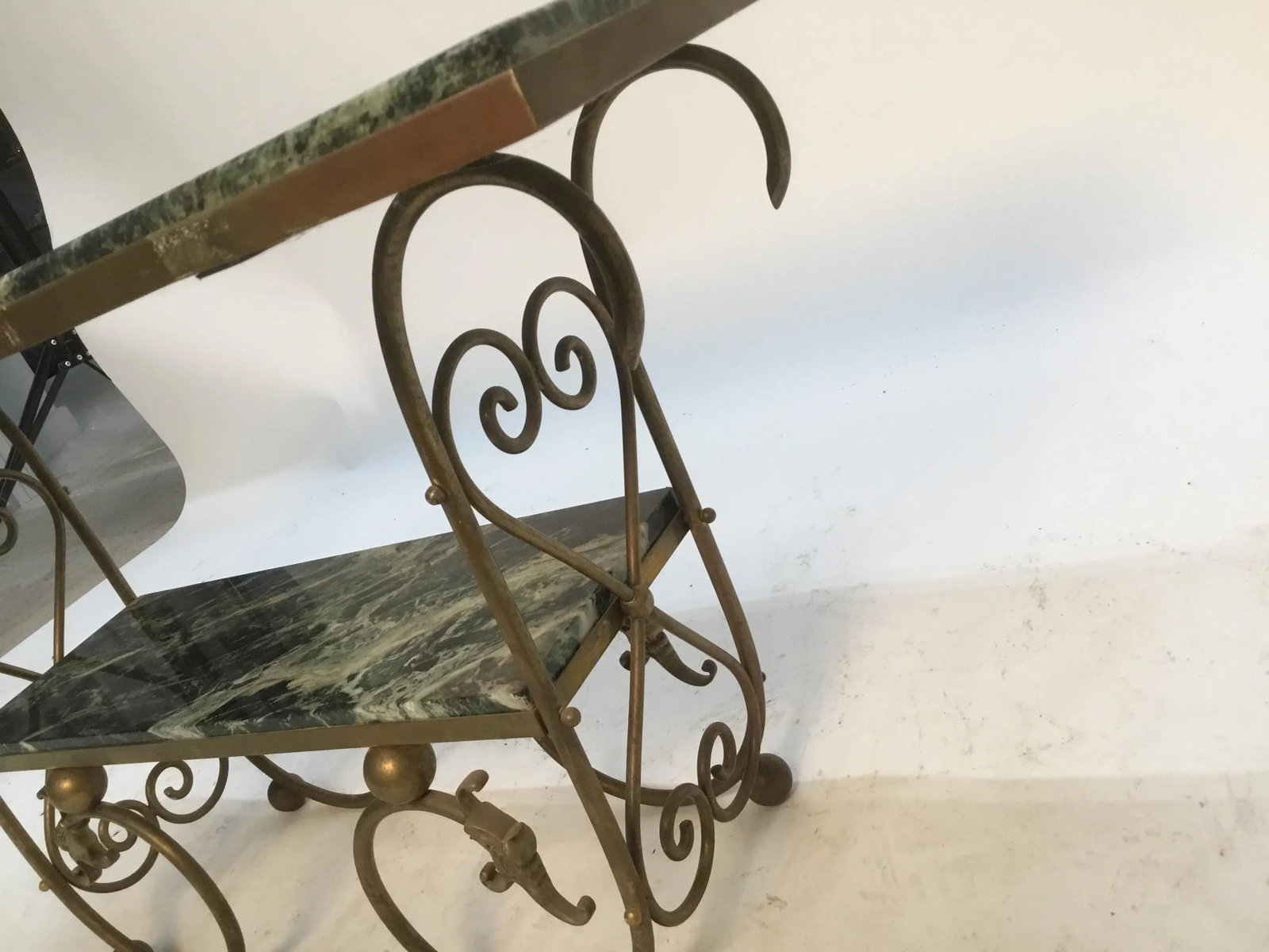 19th Century French Marble and Brass Two-Tier Table - 8