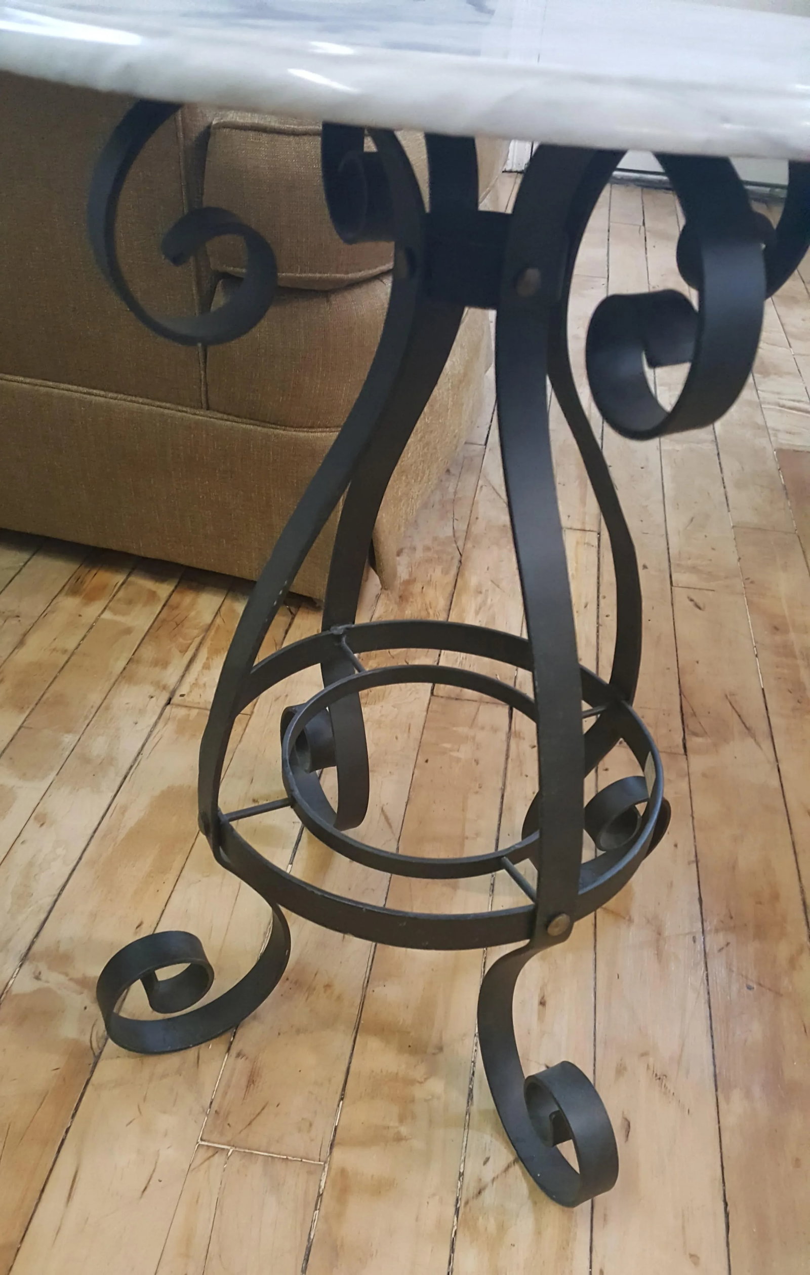 Traditional Maitland Smith Lamp Table Gray Marble Top - 3