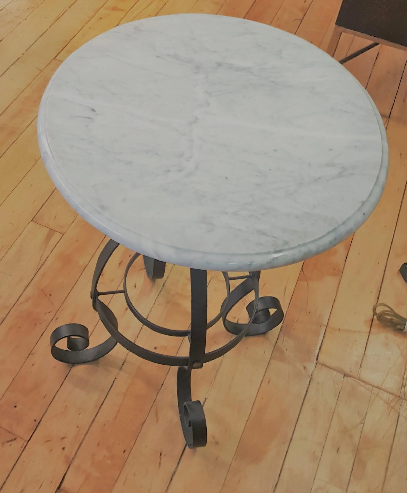 Traditional Maitland Smith Lamp Table Gray Marble Top - 4
