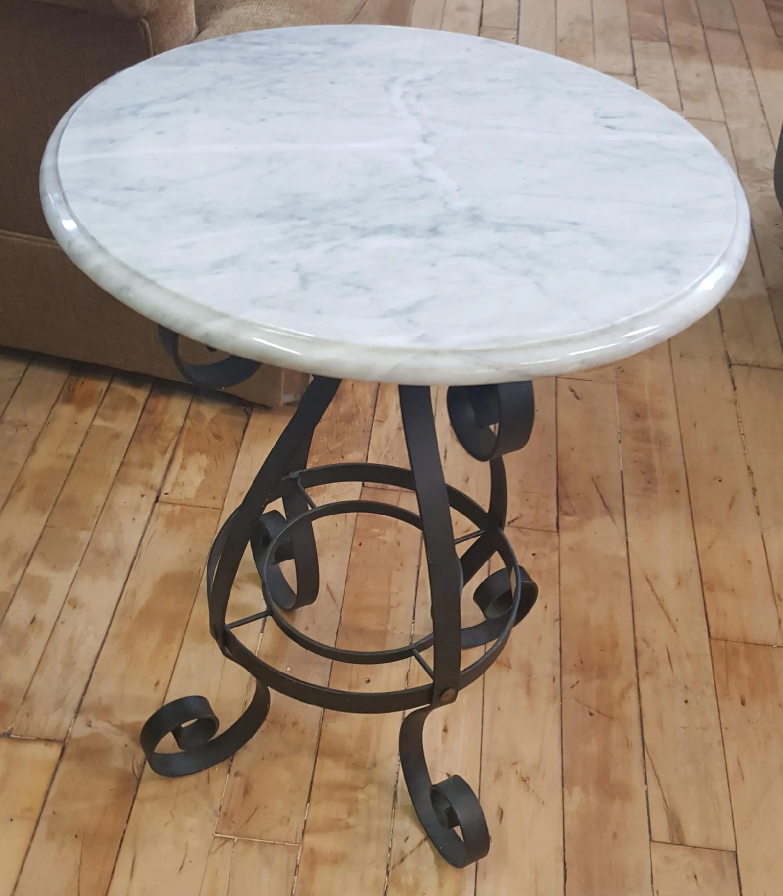 Traditional Maitland Smith Lamp Table Gray Marble Top - 5