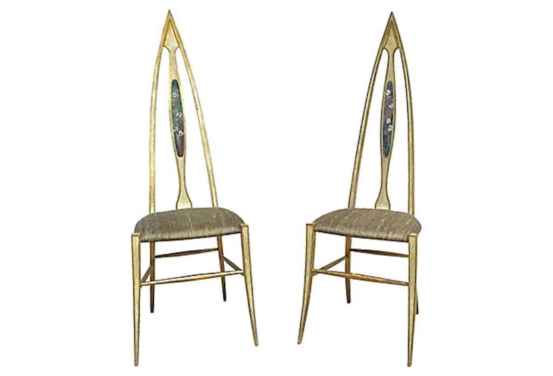 1960s Vintage Abstract Italian Chairs- A Pair - 8