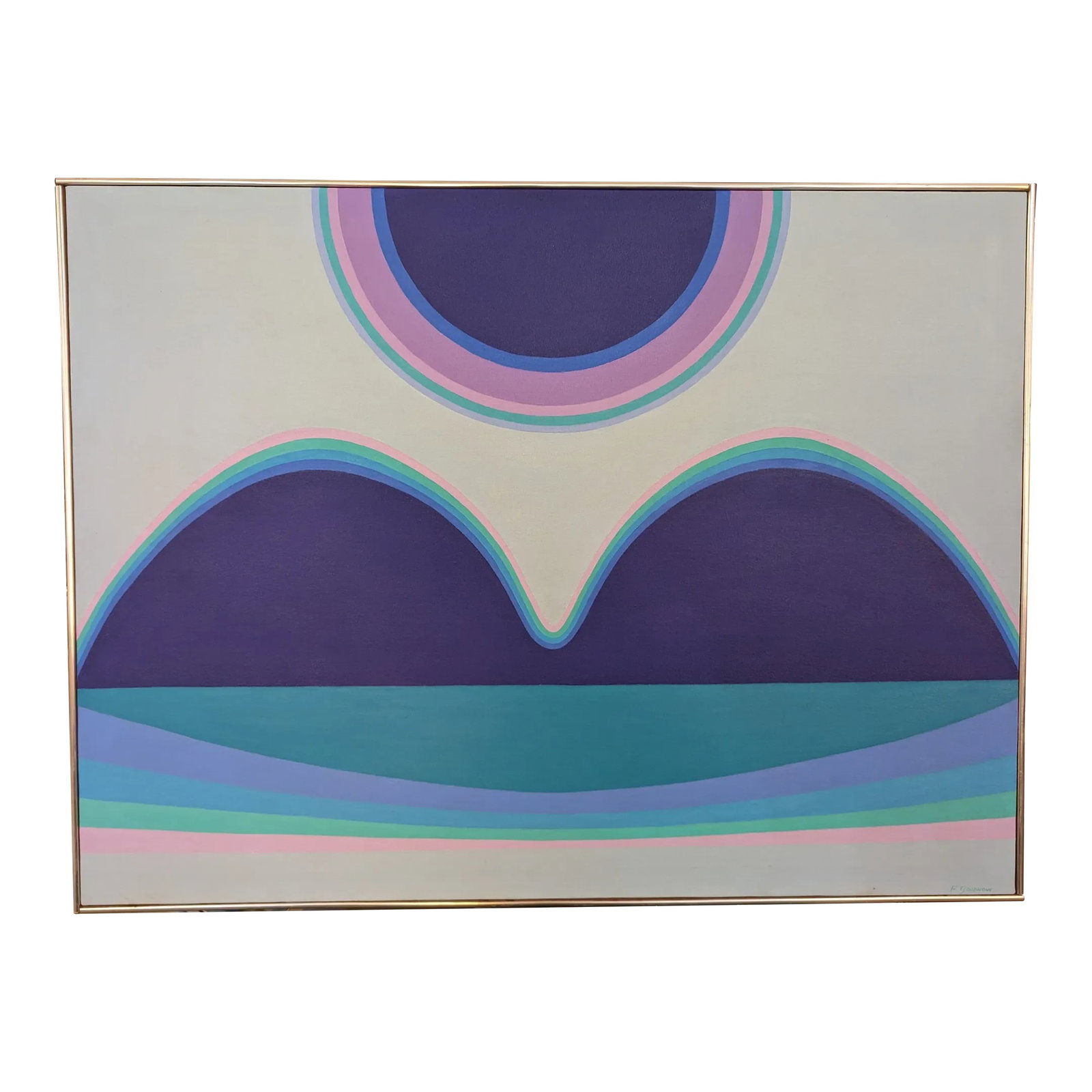 Frank A. Goodnow "Twin Peaks" Oil Framed Artwork (1 of 8)