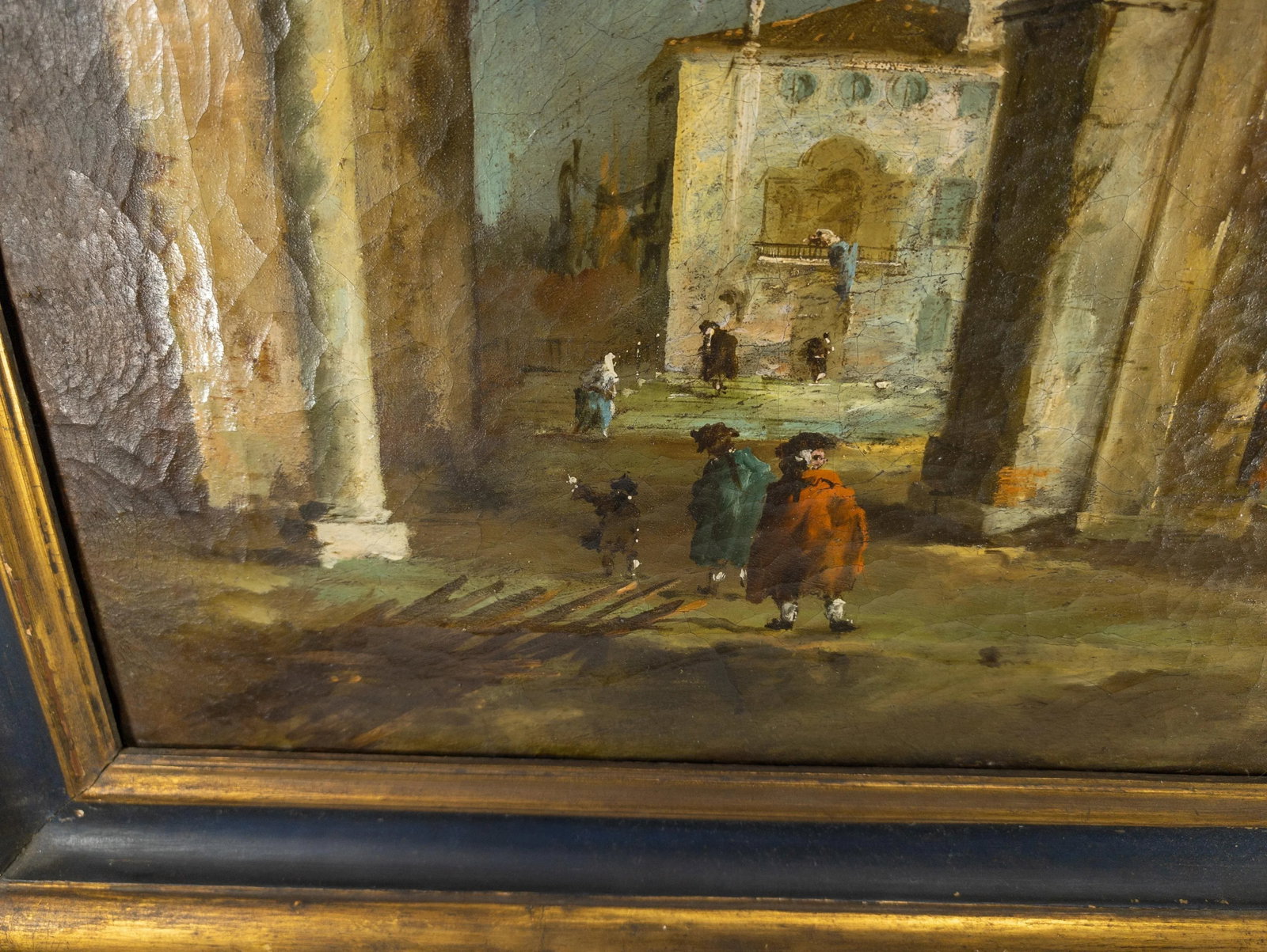 19th Century Italian Capriccio Architectural Landscape Oil Painting After Francesco Guardi - 10