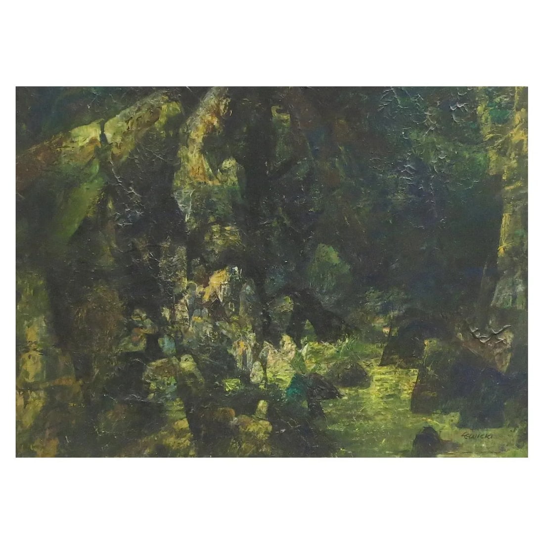 Vintage Mid Century Landscape Acrylic Painting by James Lewicki - 2