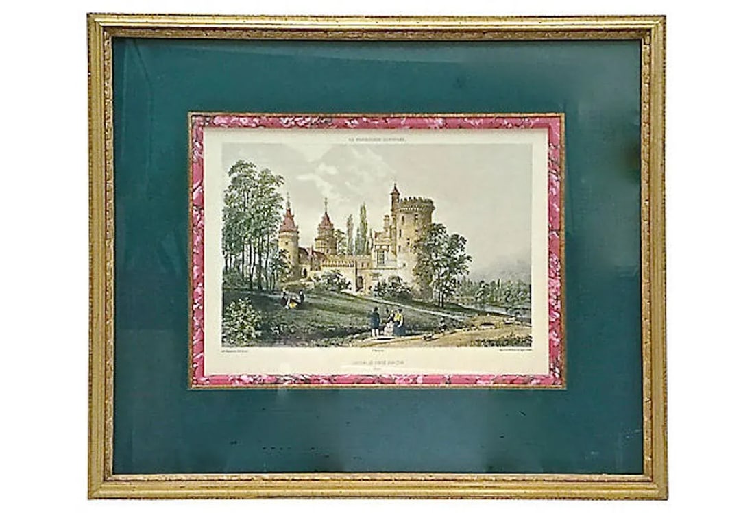 Late 19th Century Antique Normandy Chateau Engraving Print - 9