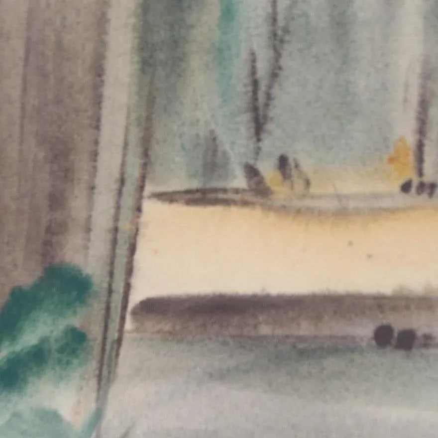 Original Vintage Signed Yngve H. Olsen Landscape Watercolor Painting - 3