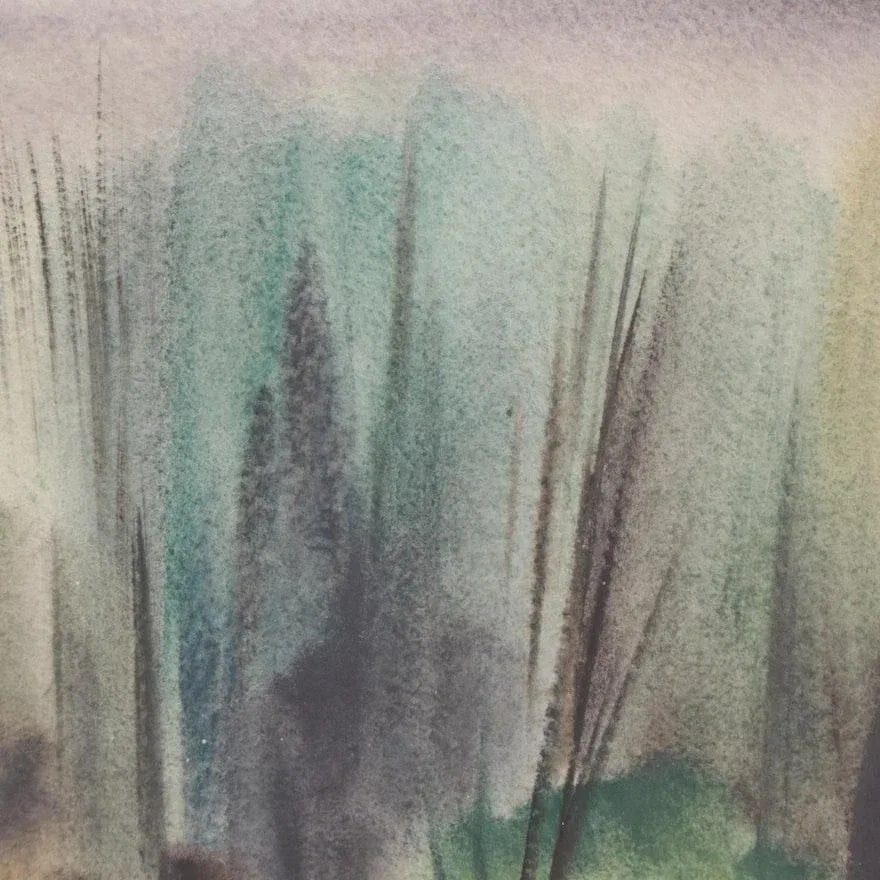 Original Vintage Signed Yngve H. Olsen Landscape Watercolor Painting - 6