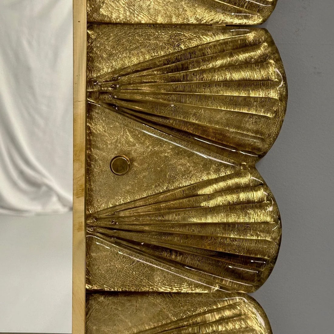 Modern, Italian Wall Mirrors, Scallop Motif, Murano Glass, Gold Gilt - 6