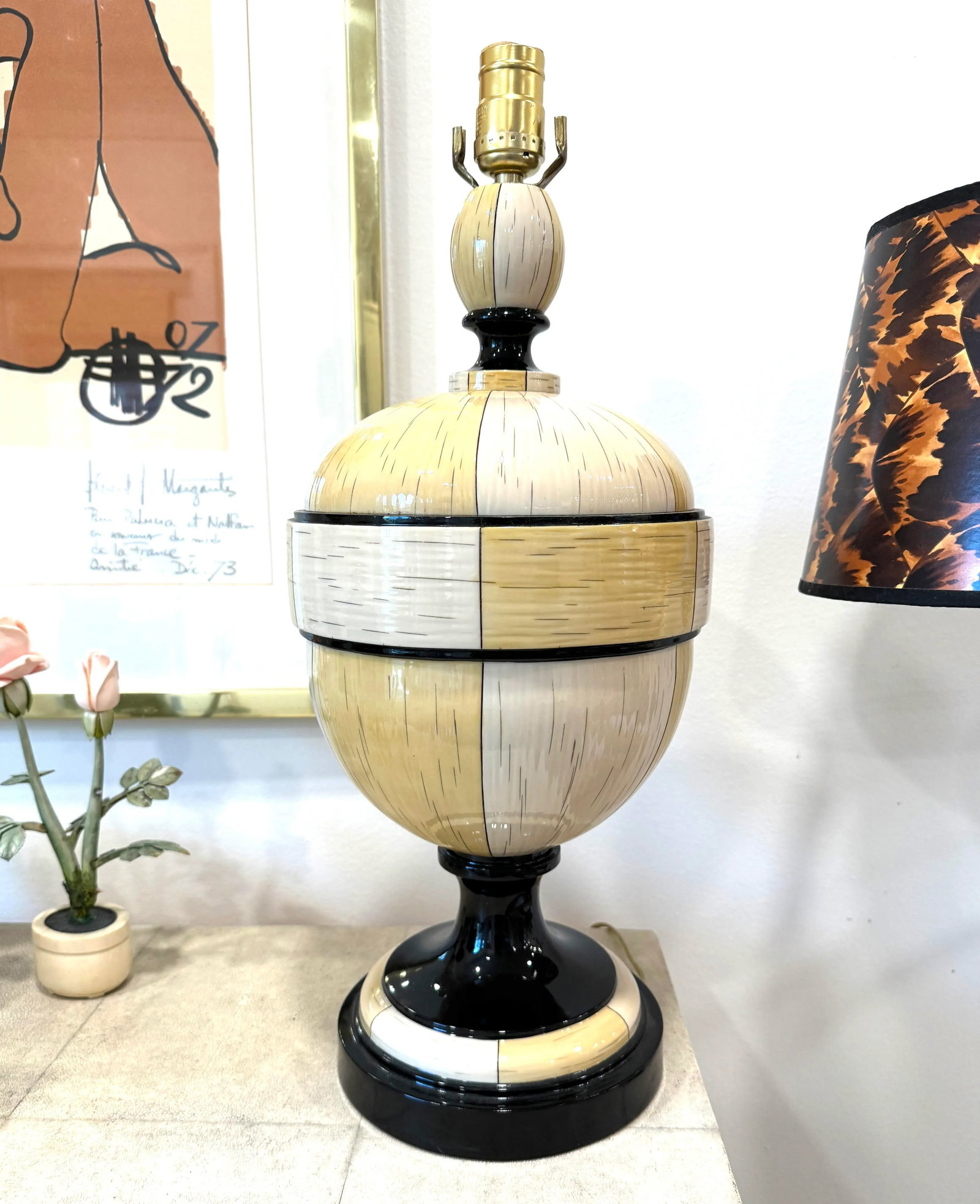 Jean Rogers Style Faux Ivory Lamp - 6