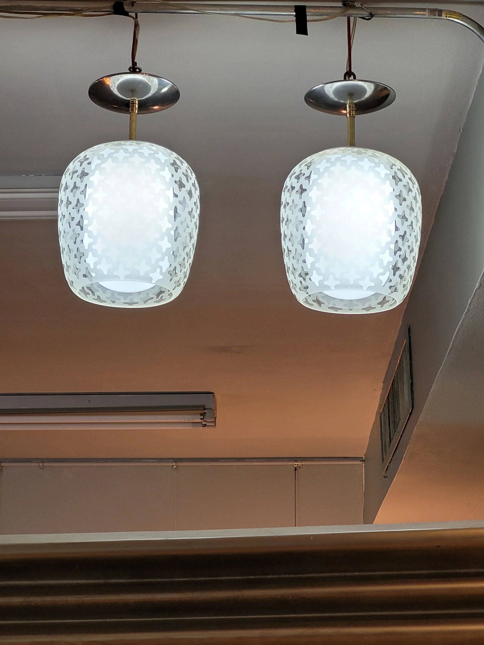 Pair Lightolier Pendant Lights Vintage 1960s - 2
