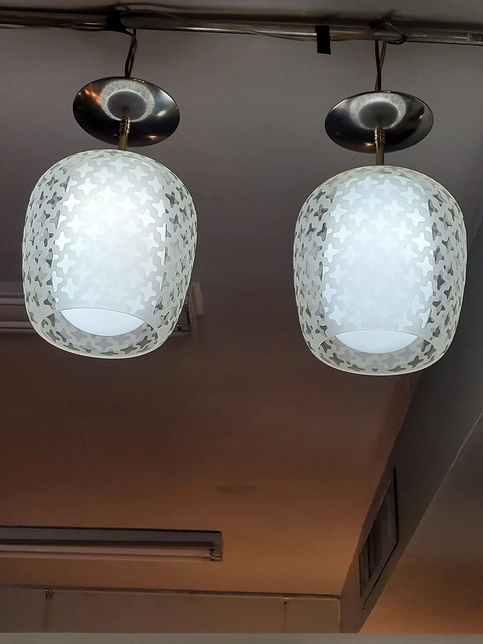 Pair Lightolier Pendant Lights Vintage 1960s - 3
