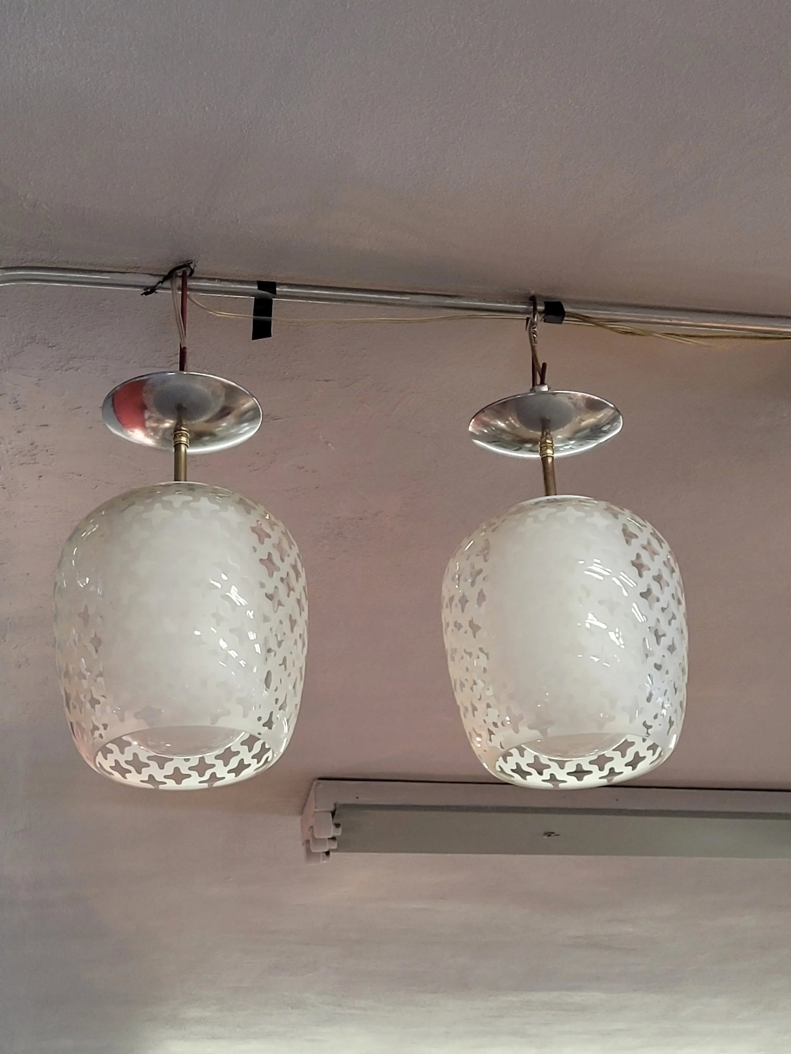 Pair Lightolier Pendant Lights Vintage 1960s - 5
