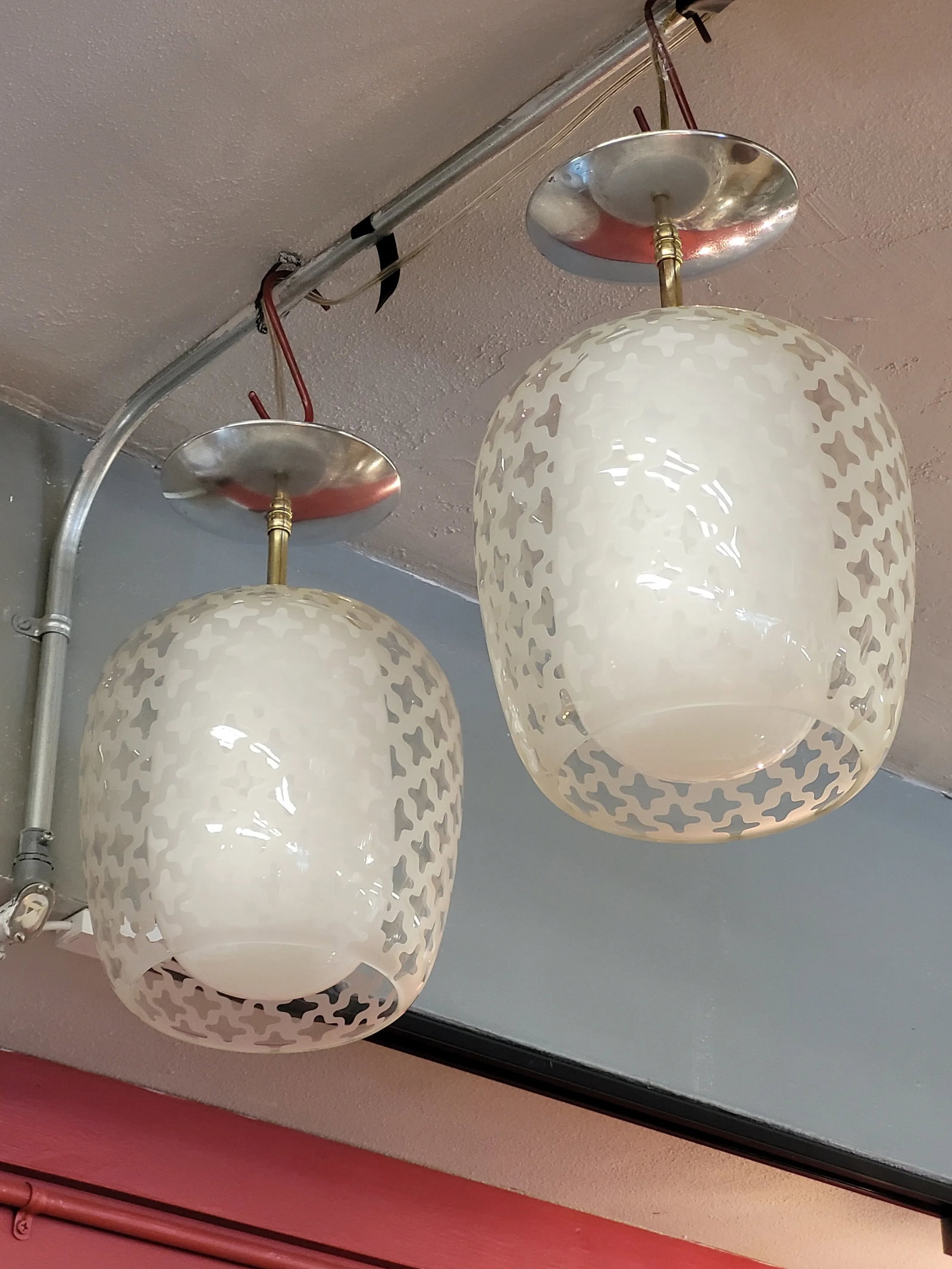 Pair Lightolier Pendant Lights Vintage 1960s - 6