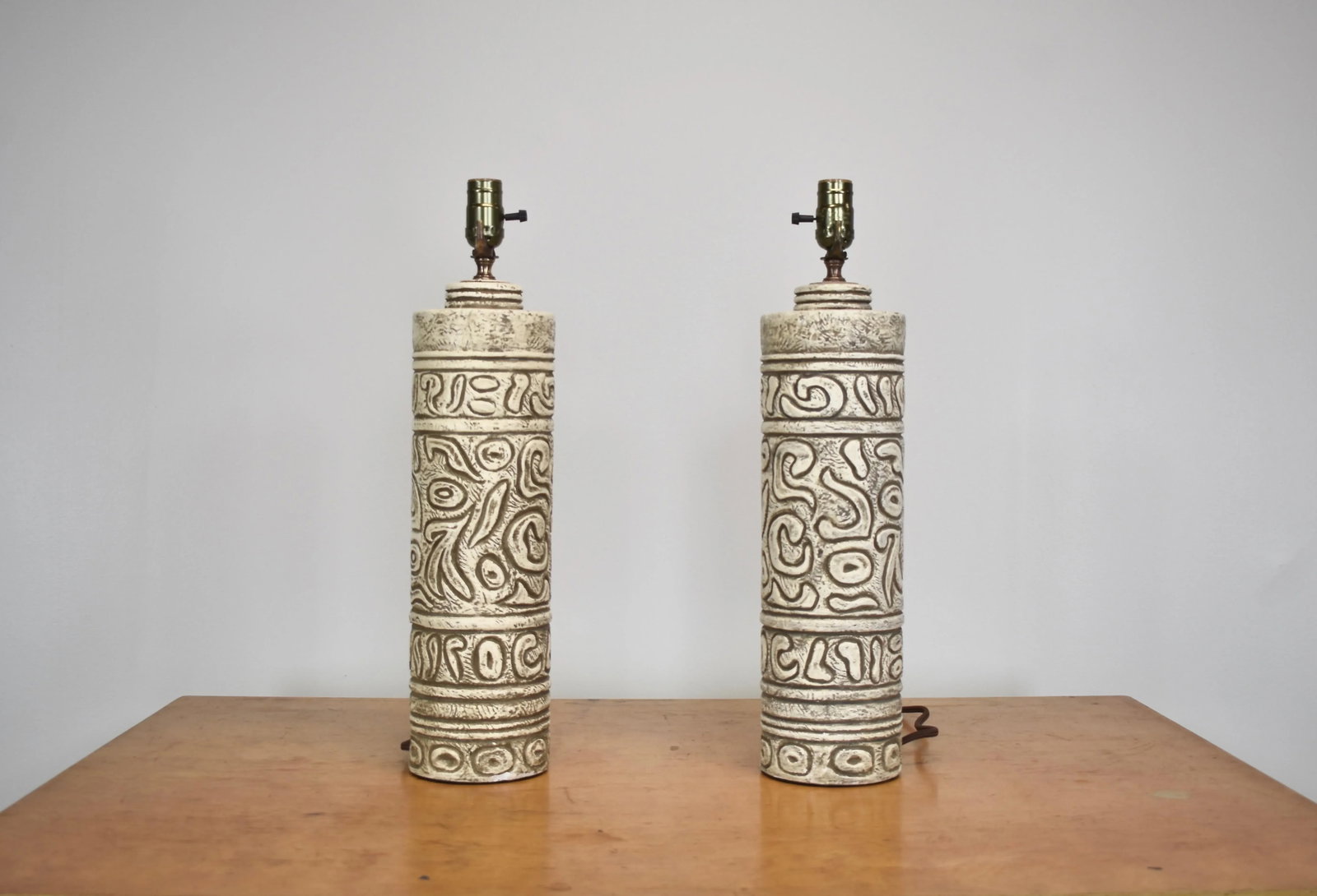 1960s Raymor Bitossi Italian Ceramic Style Table Lamps - a Pair - 2