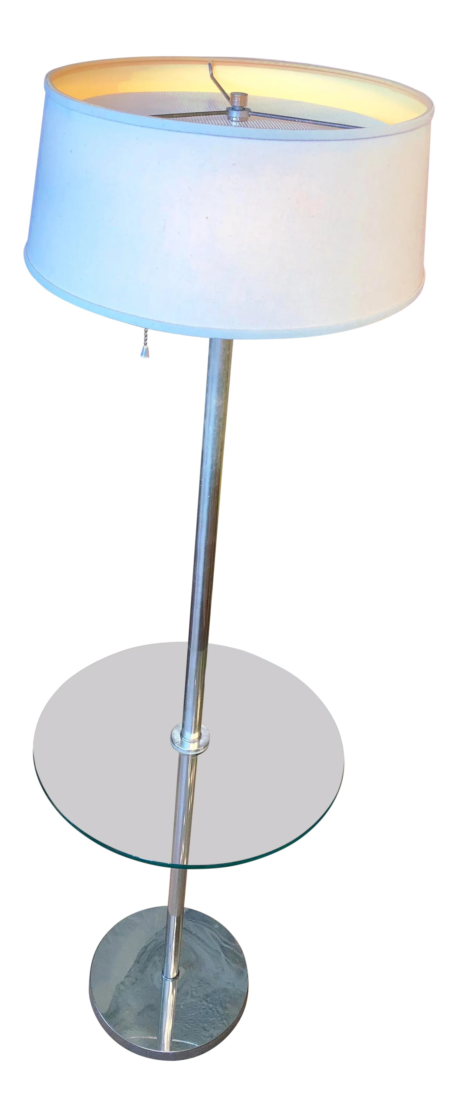Mid Century Walter Von Nessen Chrome Tray Table Floor Lamp (1 of 7)