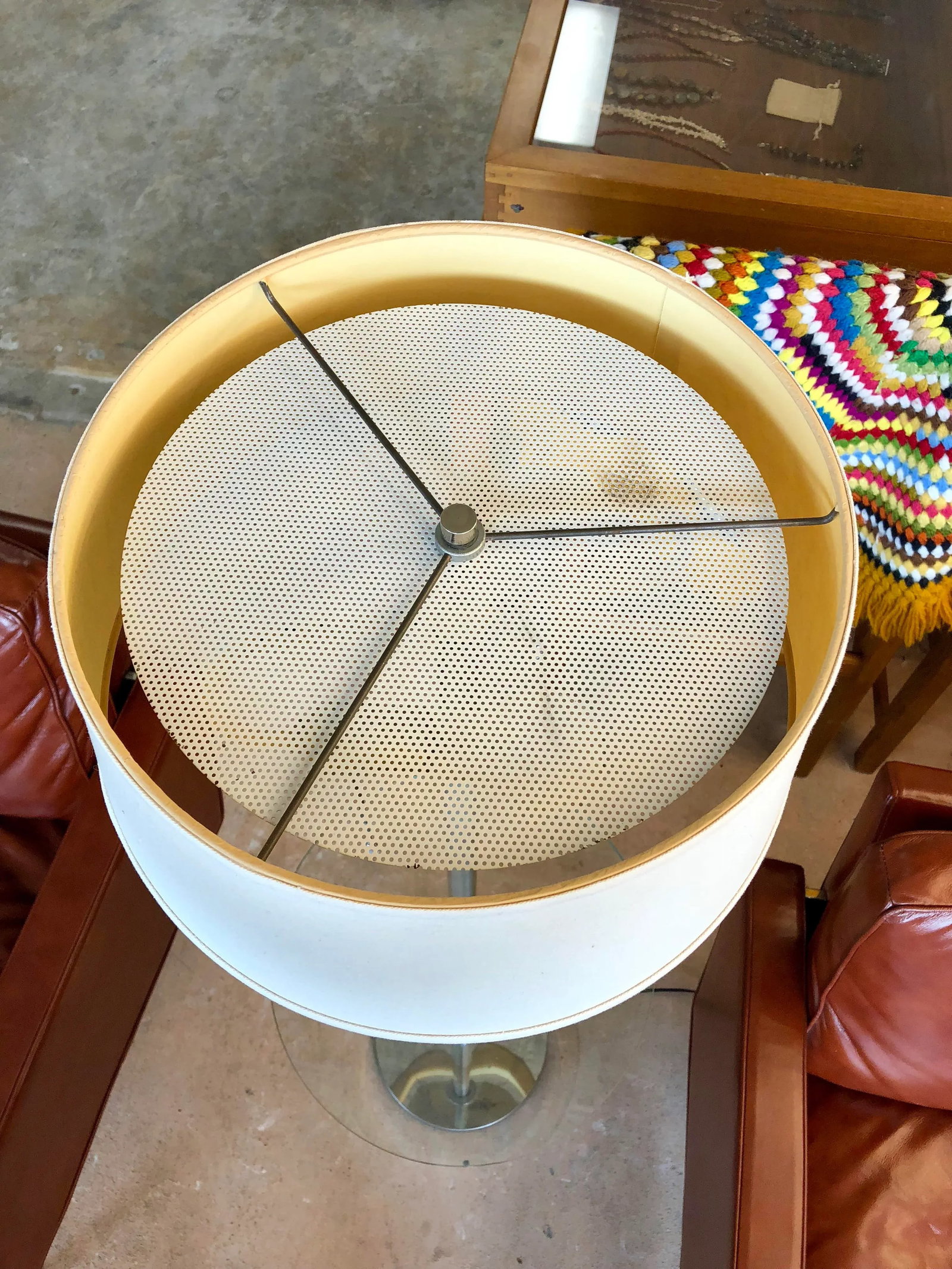 Mid Century Walter Von Nessen Chrome Tray Table Floor Lamp - 3
