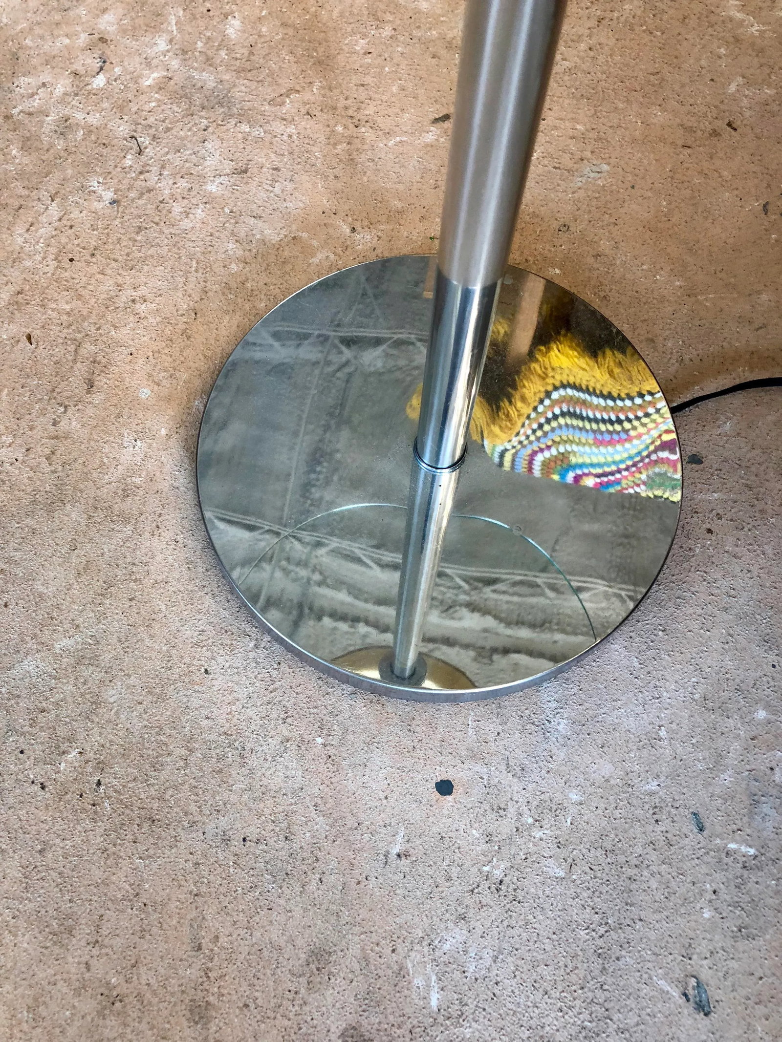 Mid Century Walter Von Nessen Chrome Tray Table Floor Lamp - 4