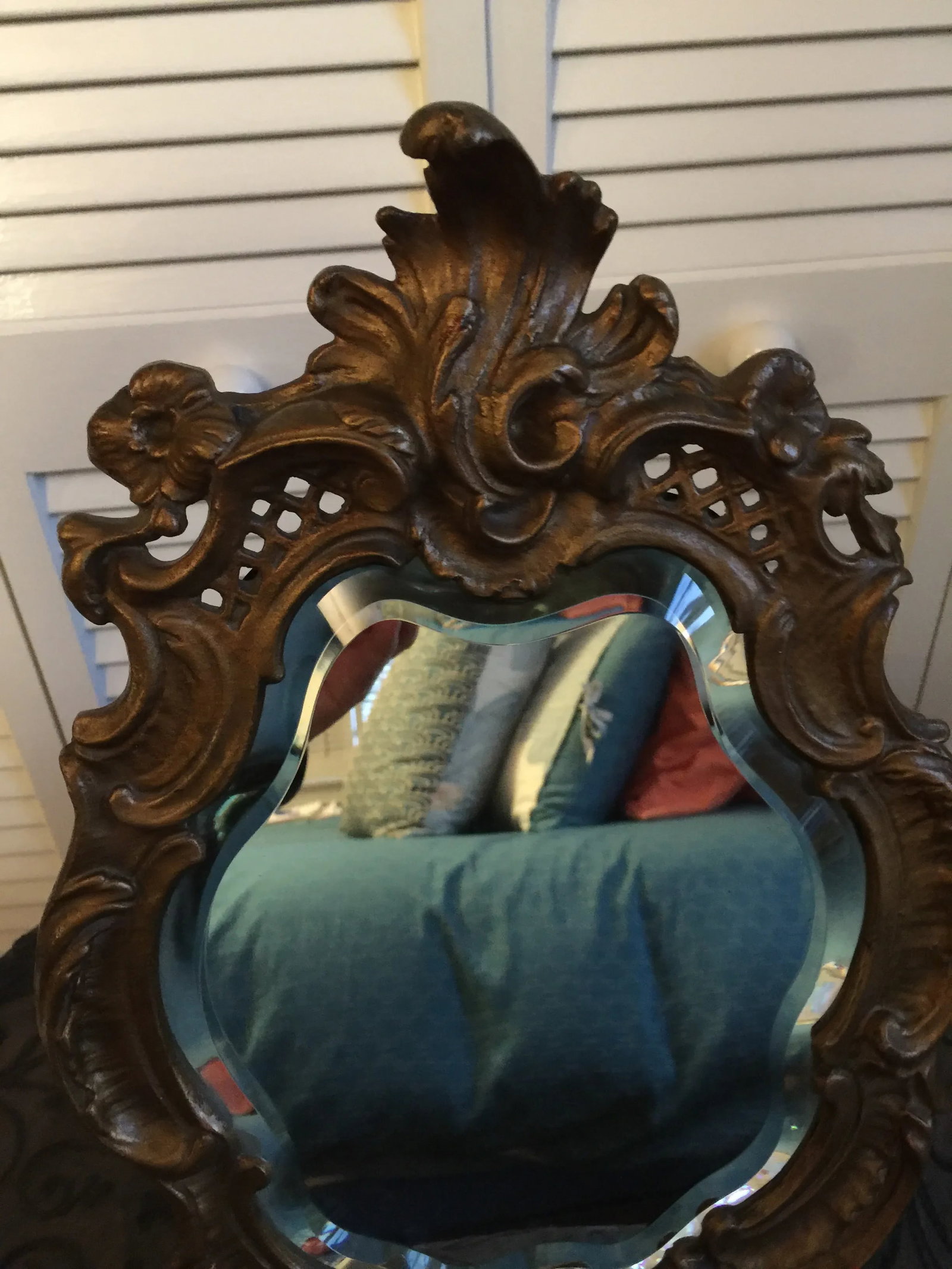 1800s Antique Louis XV Style French Vanity Mirror - 11