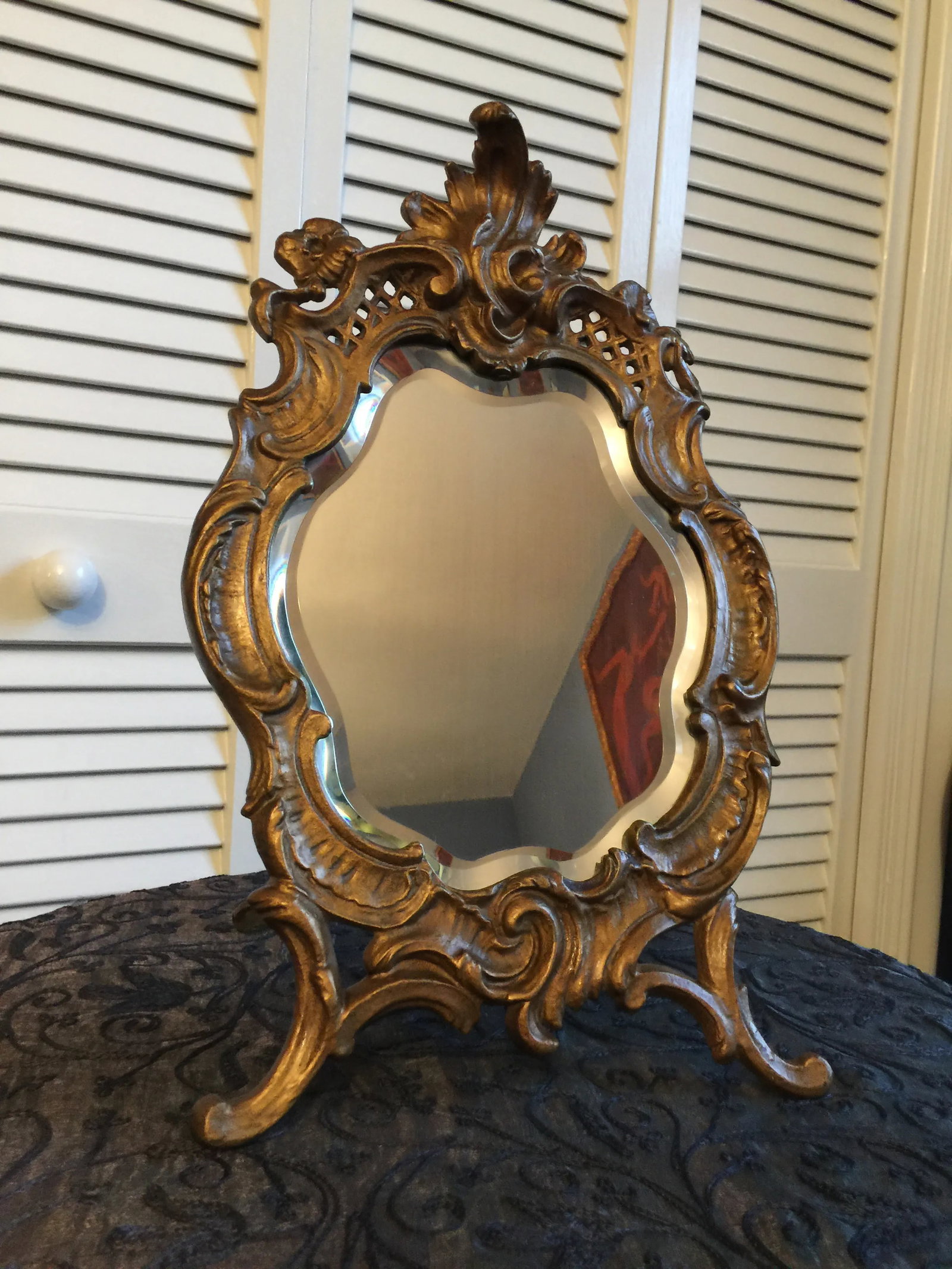 1800s Antique Louis XV Style French Vanity Mirror - 12