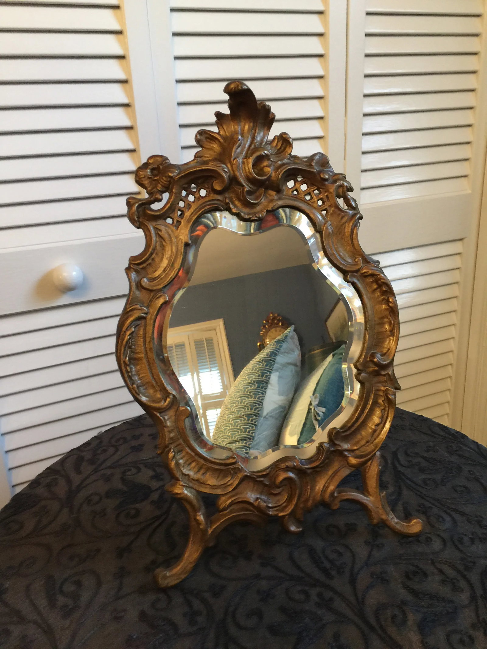 1800s Antique Louis XV Style French Vanity Mirror - 13