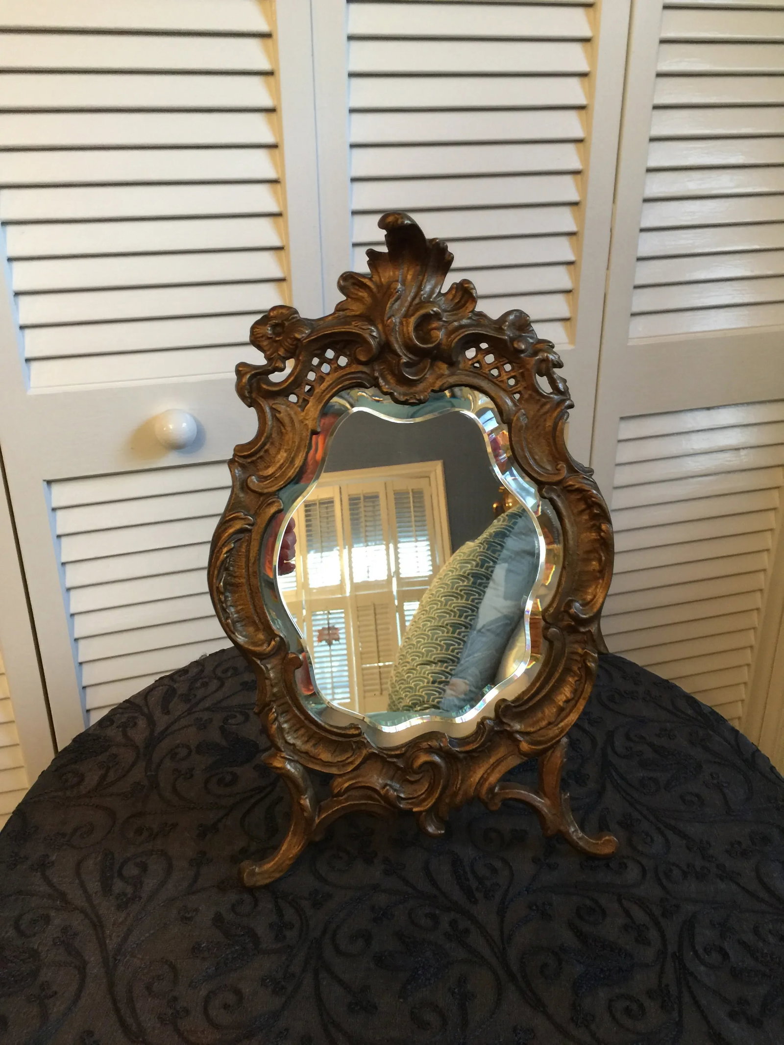 1800s Antique Louis XV Style French Vanity Mirror - 2