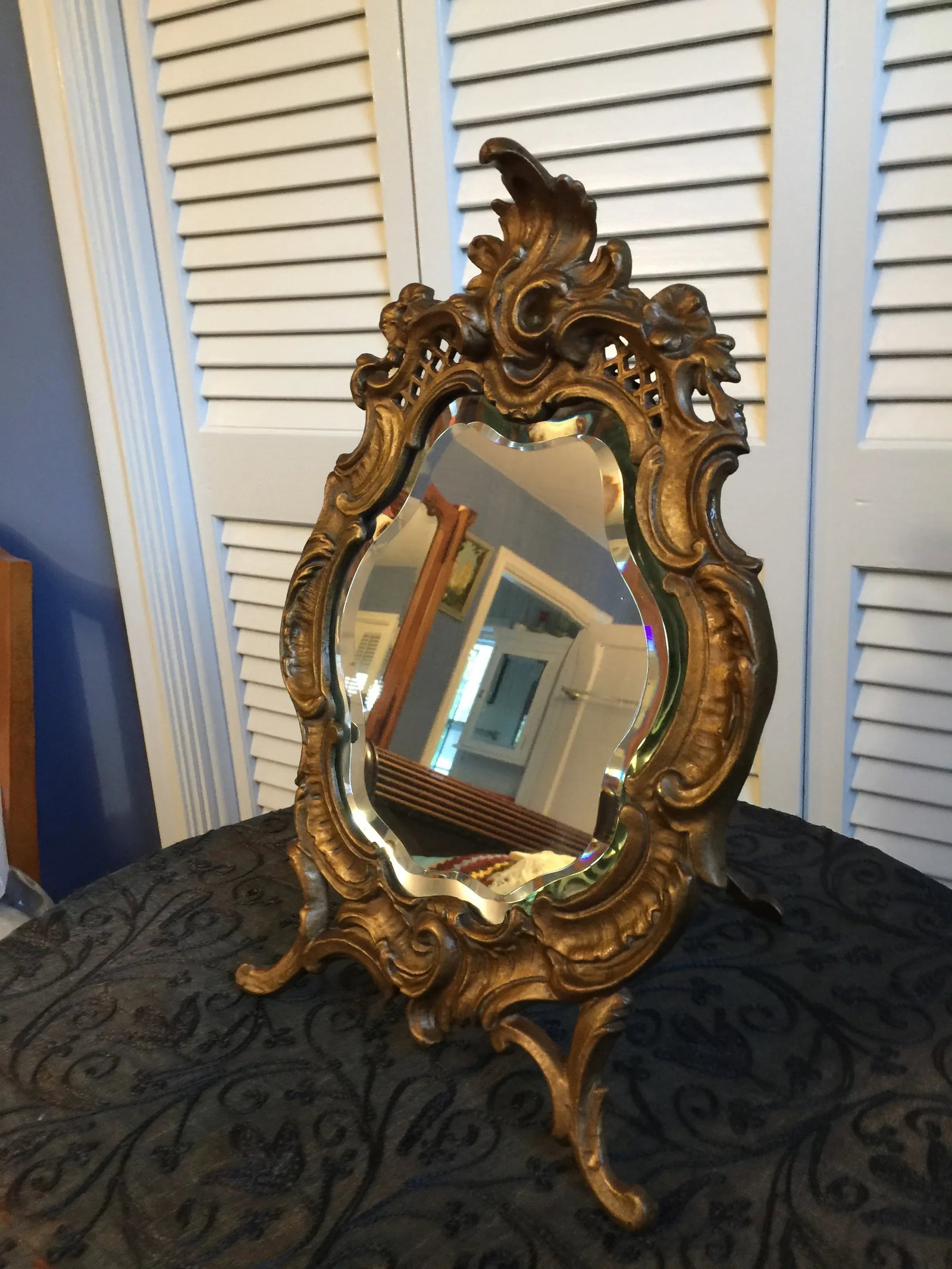 1800s Antique Louis XV Style French Vanity Mirror - 3