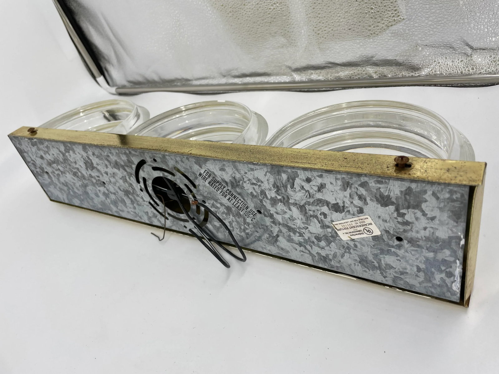 Midcentury Modern Brass & Stacked Lucite Three Light Wall Sconces - a Pair - 8