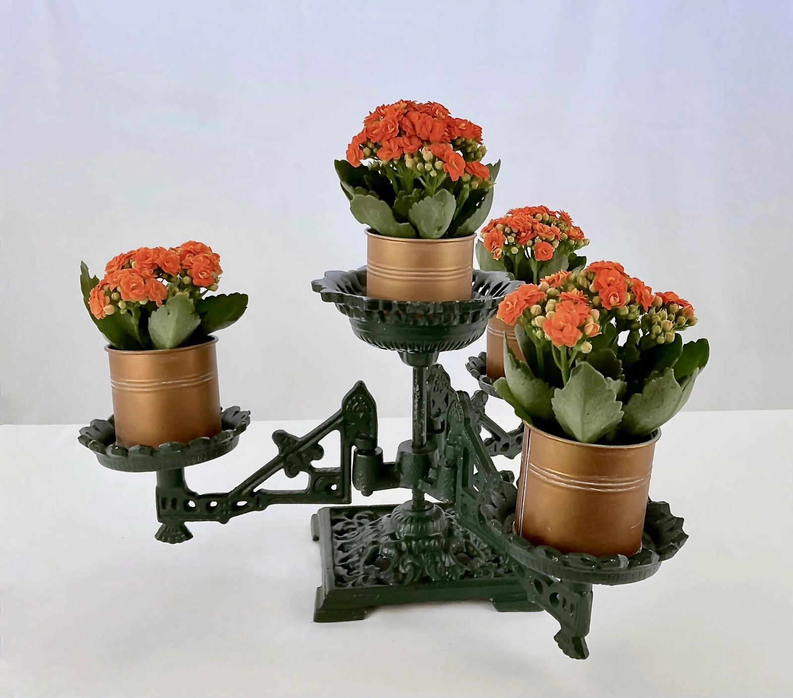 Victorian Cast Iron Plant Stand With Three Swivel Arms - 9