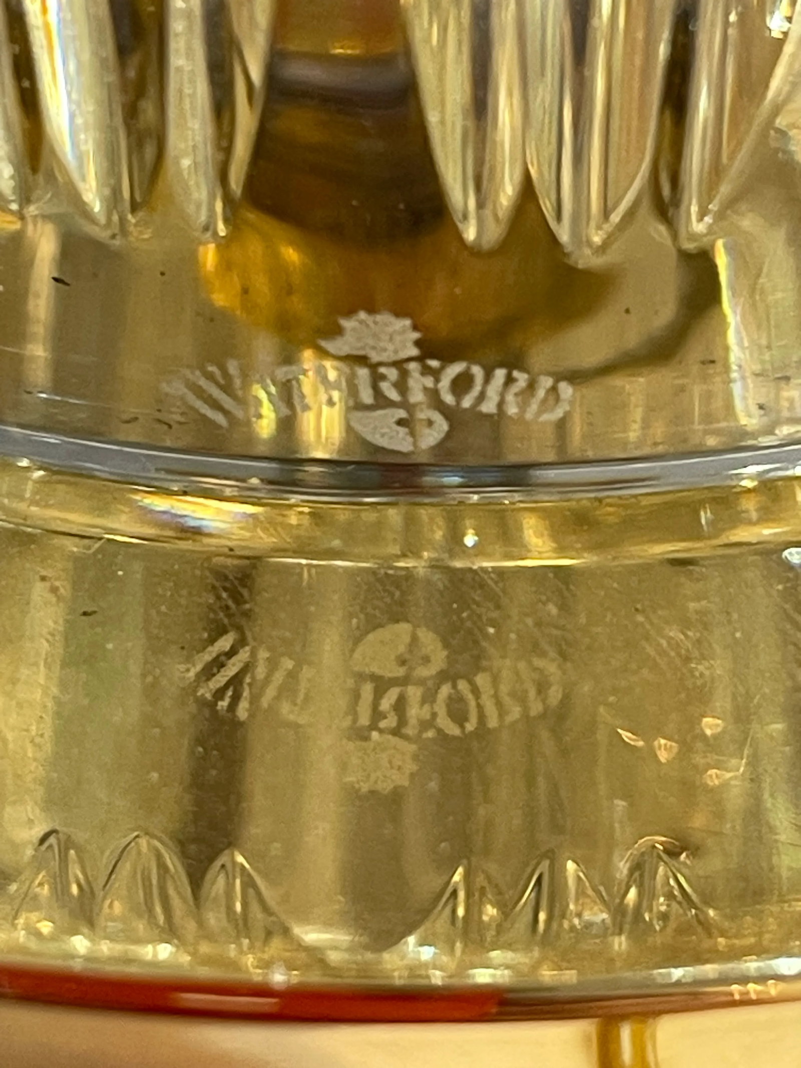 1990s Large Waterford Crystal Lamp With Brass Base - 3