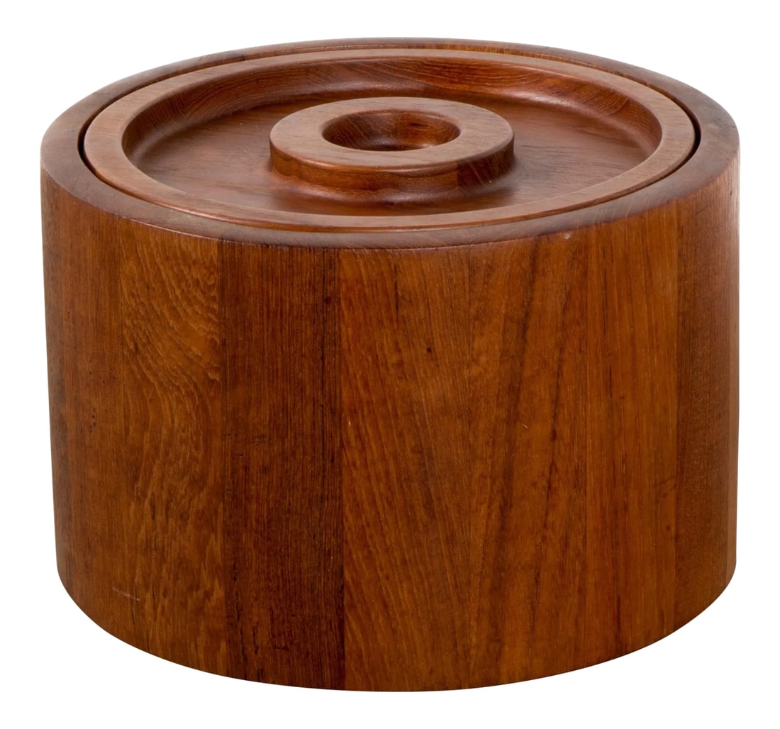 1960s Scandinavian Jens Quistgaard Ihq Dansk Staved Teak Banded Ice Bucket (1 of 5)