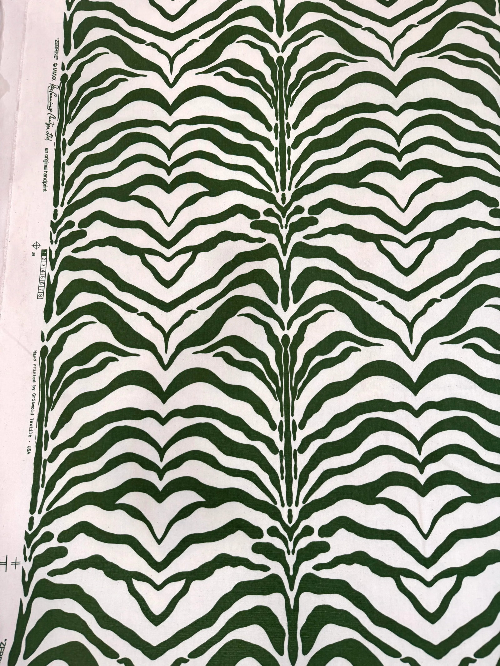 Rose Cumming Zebrine Fabric- Green, 8 Yards - 3