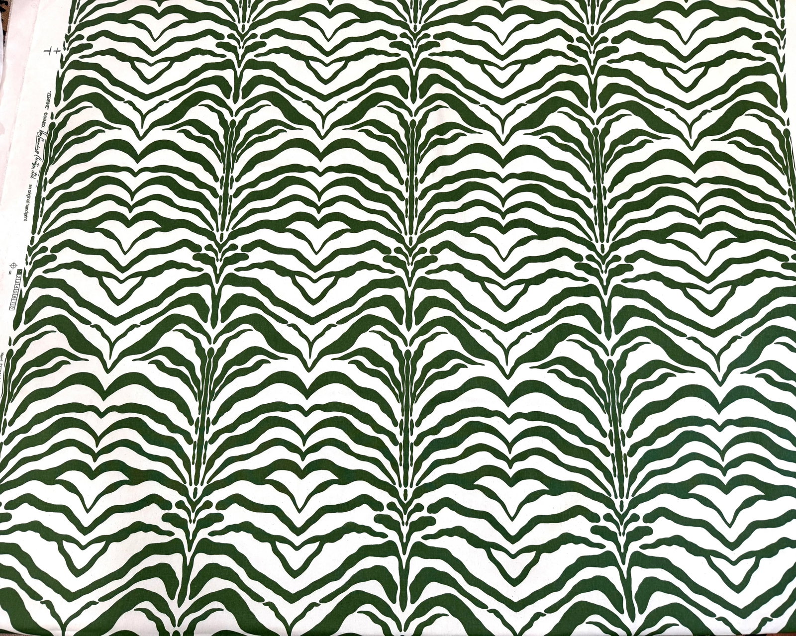 Rose Cumming Zebrine Fabric- Green, 8 Yards - 4