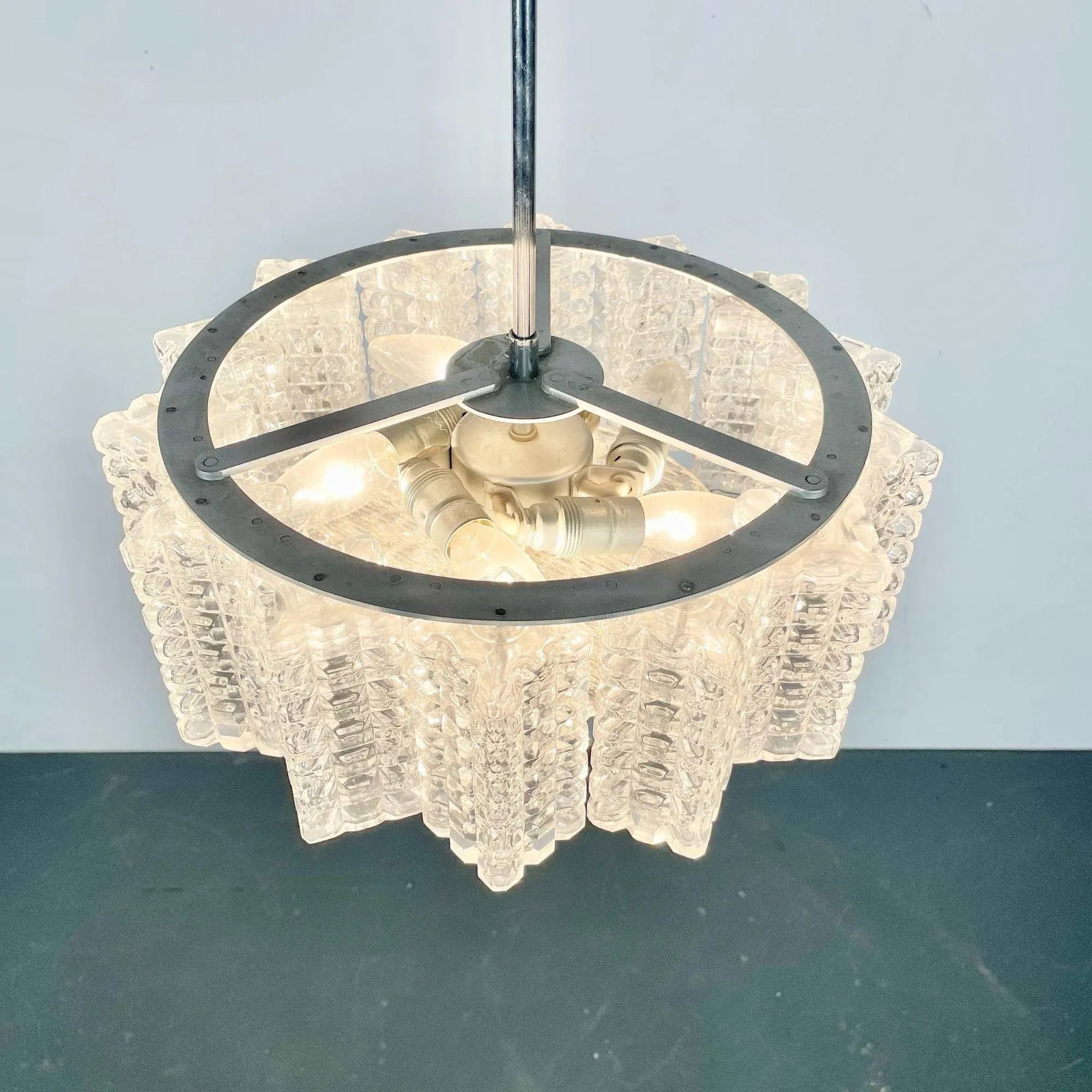 Art Deco, Crystal and Chrome Chandelier, Circa 1930s - 10