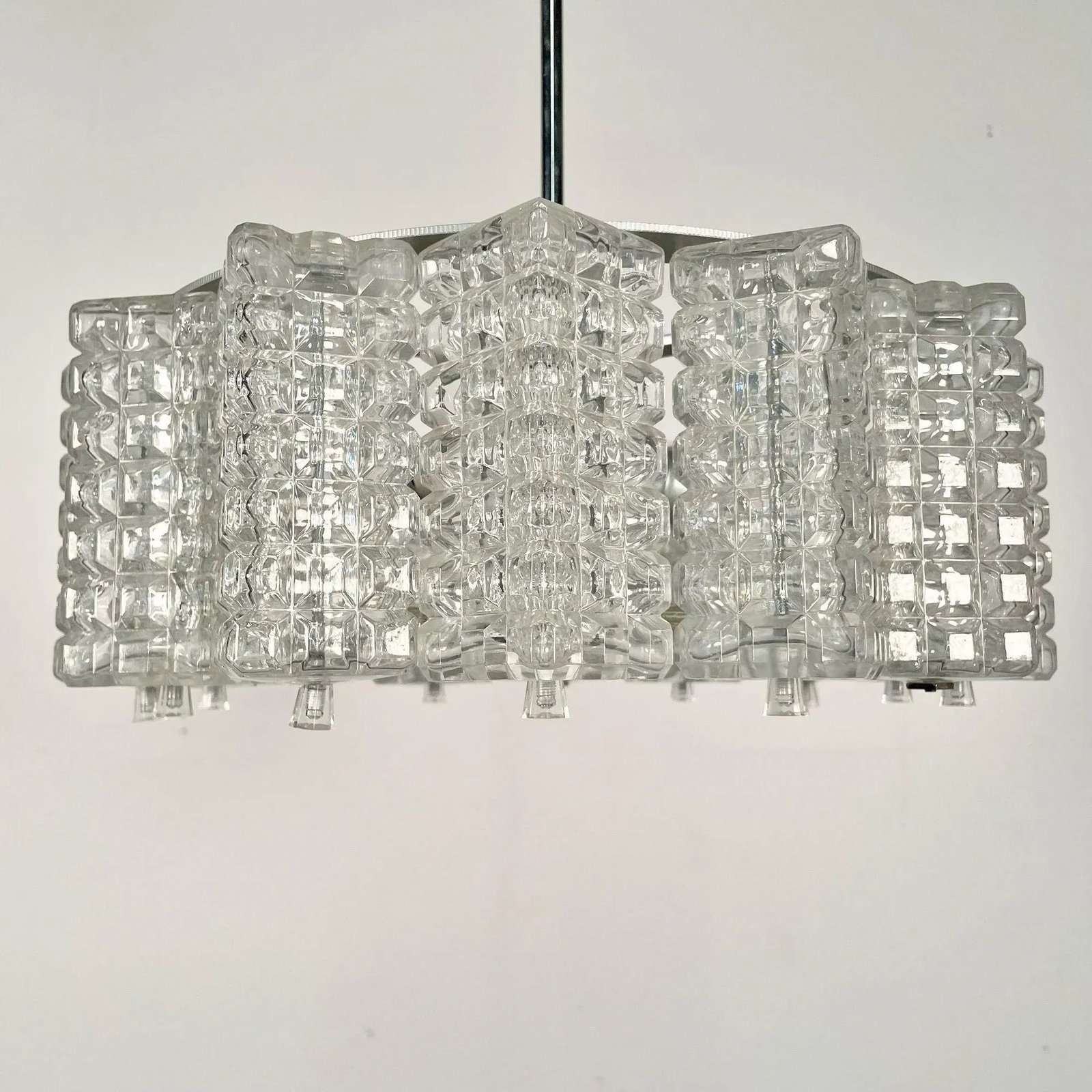 Art Deco, Crystal and Chrome Chandelier, Circa 1930s - 12