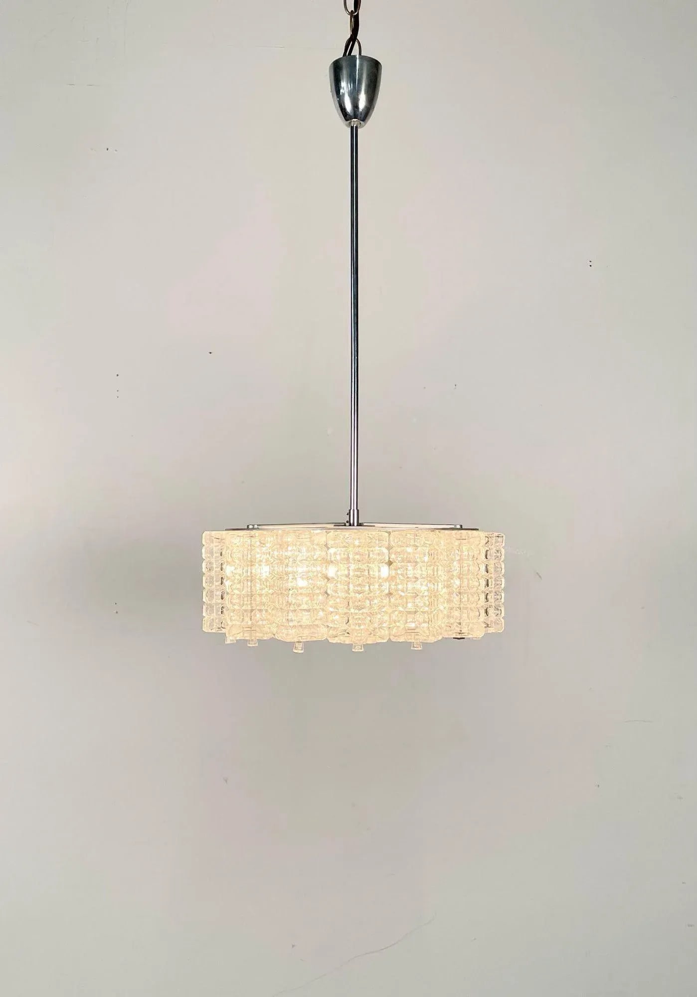 Art Deco, Crystal and Chrome Chandelier, Circa 1930s - 2