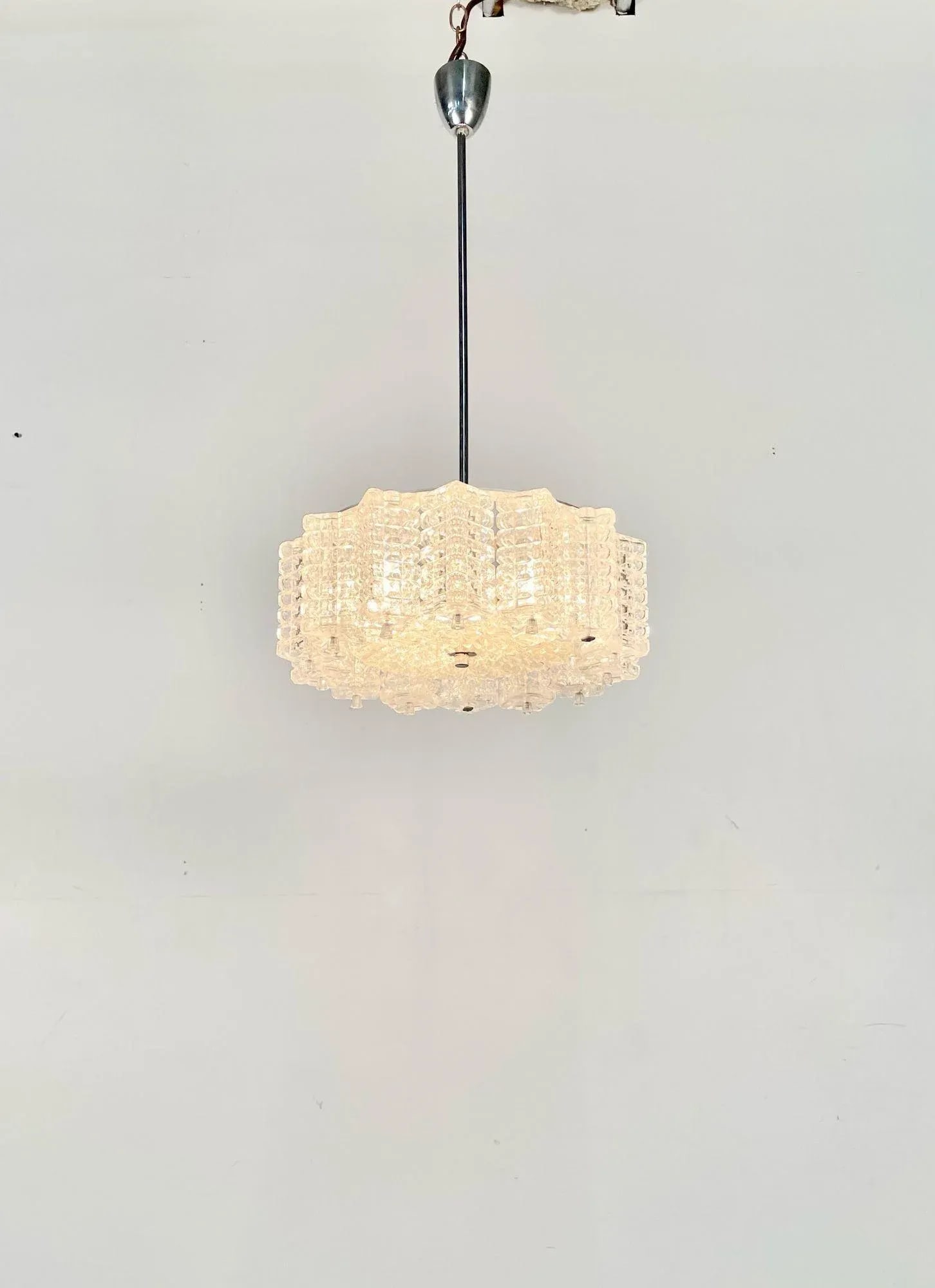 Art Deco, Crystal and Chrome Chandelier, Circa 1930s - 4