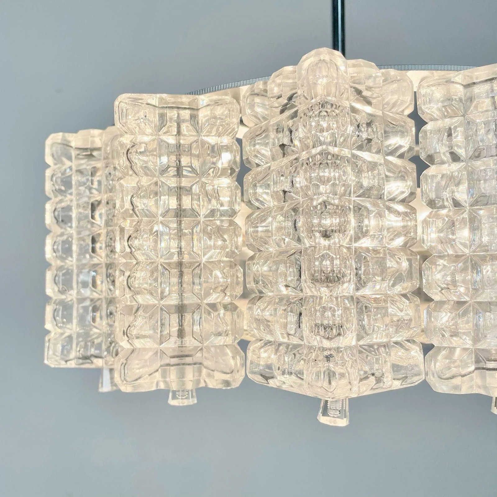 Art Deco, Crystal and Chrome Chandelier, Circa 1930s - 8
