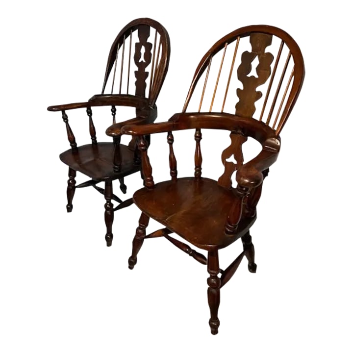 Pair of Antique English Windsor Child's Chairs (1 of 12)