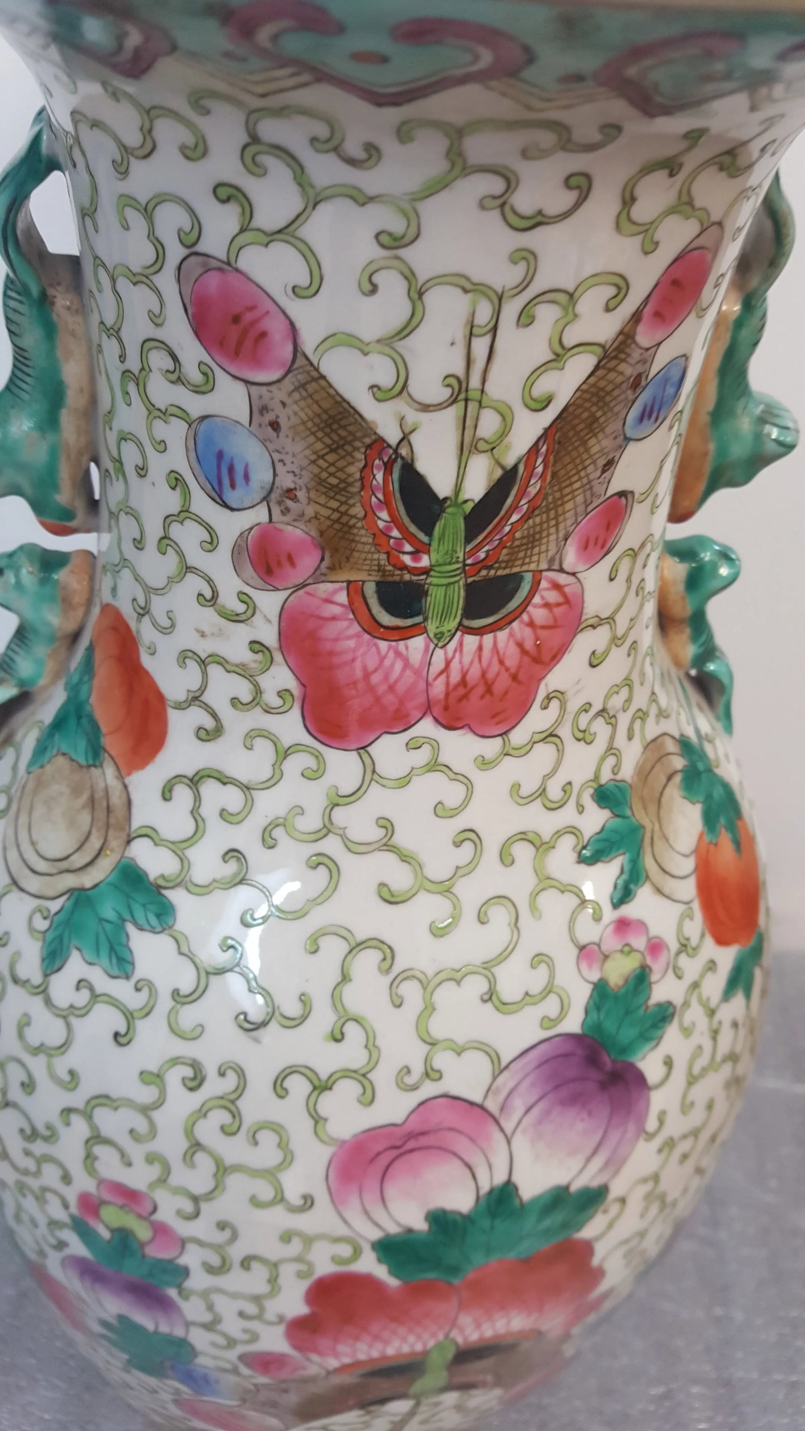 Butterly Motif China Porcelain Vase - 6