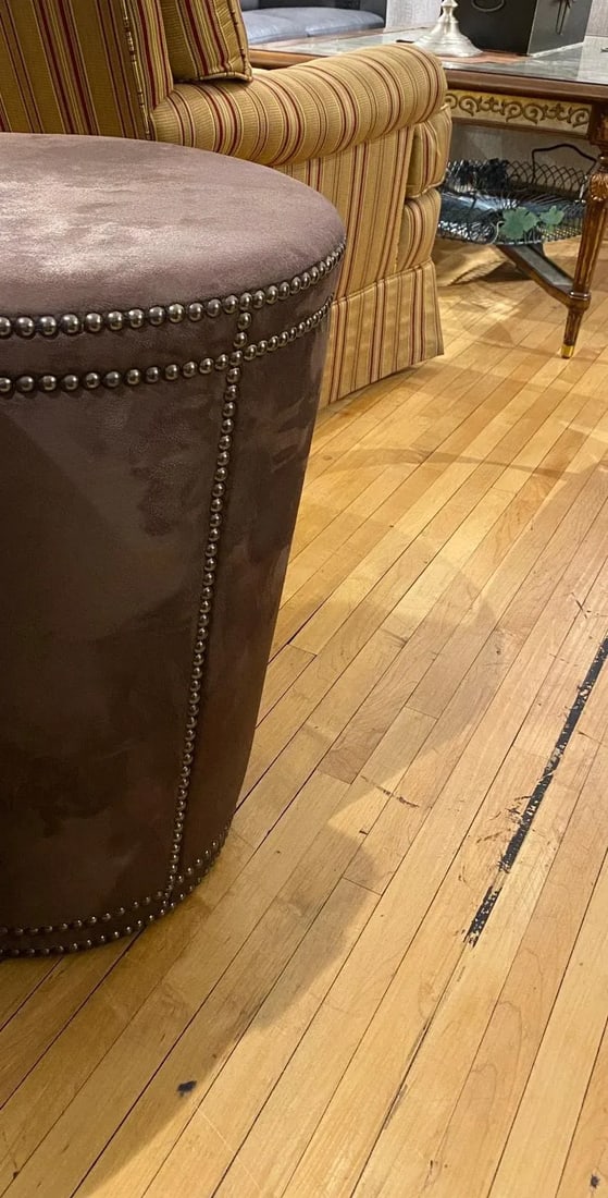 Bernhart Pomona Ottoman Brown Tapered Cylinder With Nailheads - 6