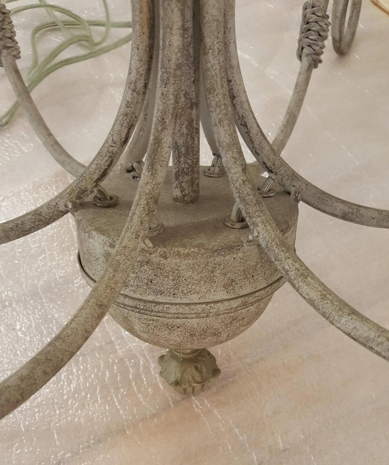 Chandelier With 6 Electric Candle Holders - 8