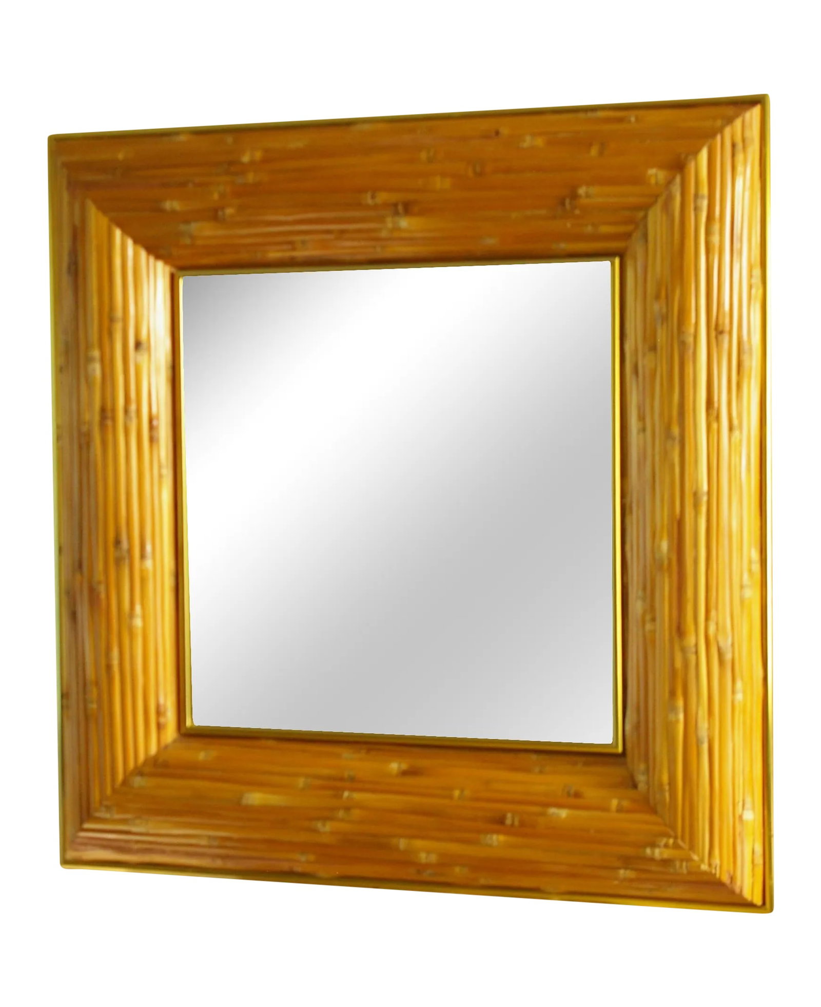 1970s Greg Copeland Op Art Bamboo and Brass Mirror (1 of 7)