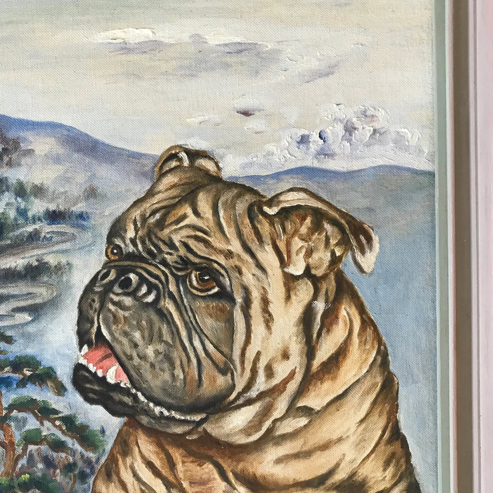Vintage Mid Century Pug Painting by T. Sugimoto - 3
